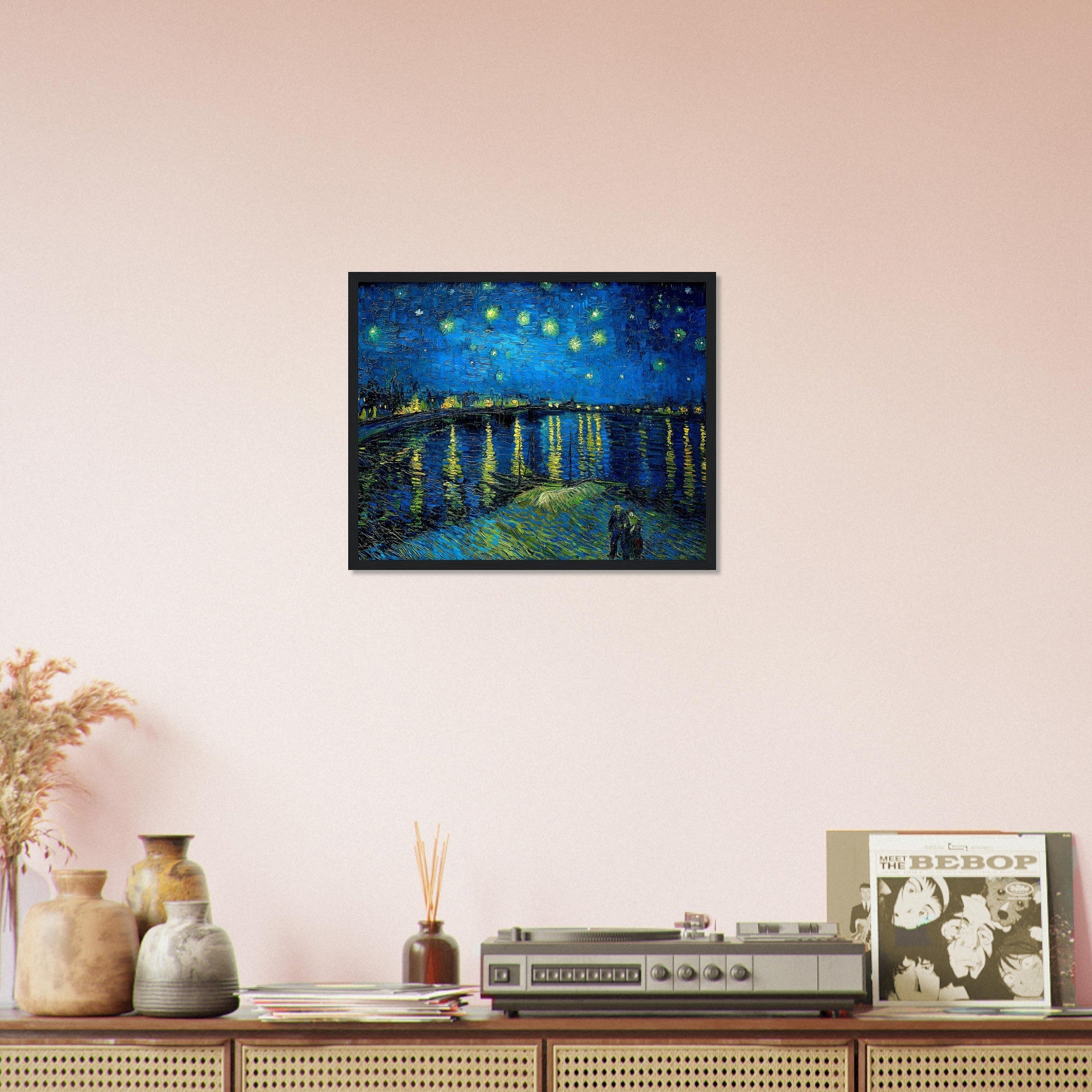 Starry Night Over Rhone Framed Print, Van Gogh - Starry Night Rhone Framed, - WallArtPrints4U