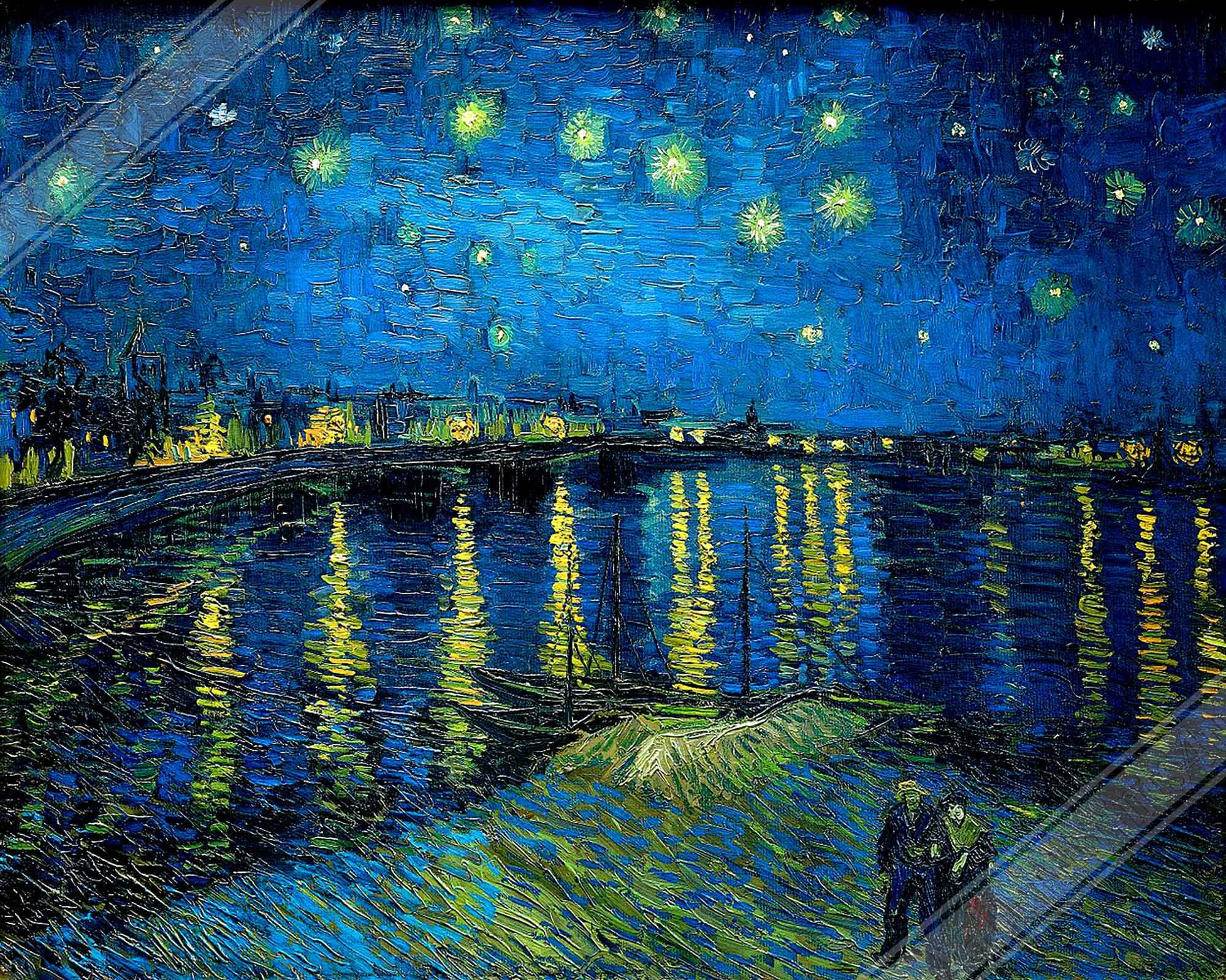 Starry Night Over Rhone Poster, Van Gogh - Starry Night Rhone Print, - WallArtPrints4U