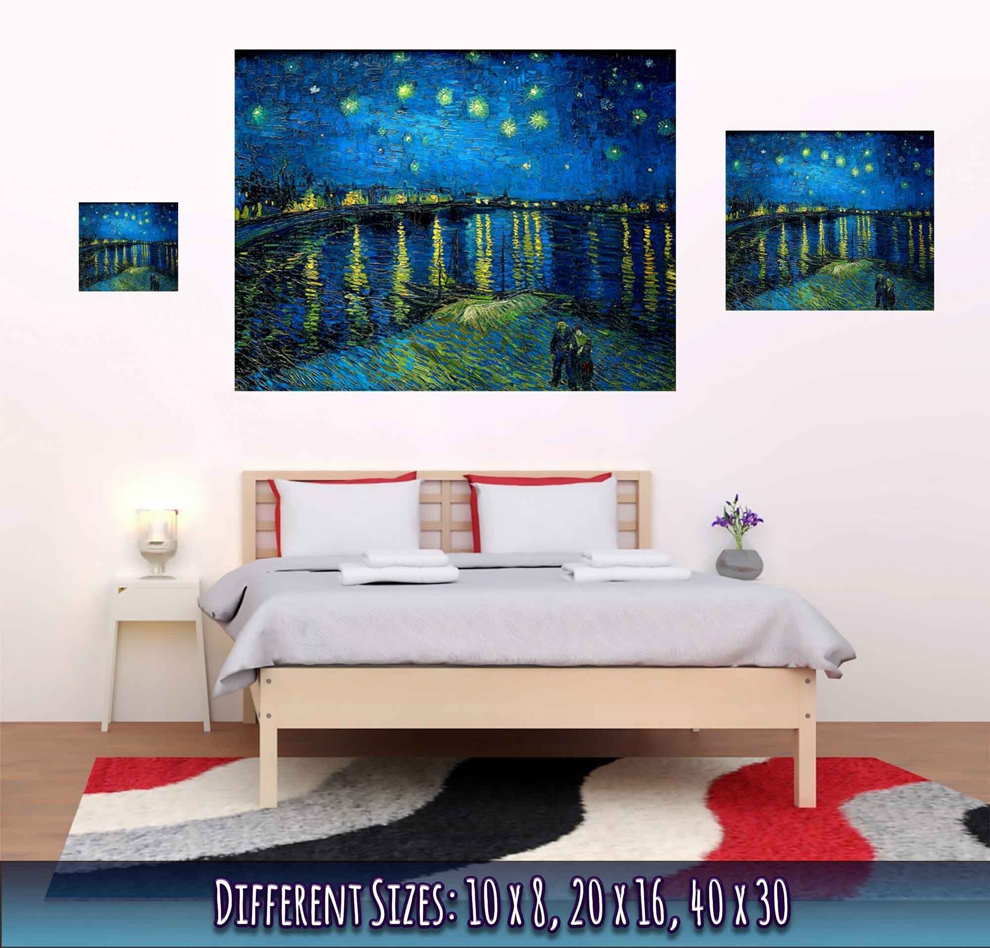 Starry Night Over Rhone Poster, Van Gogh - Starry Night Rhone Print, - WallArtPrints4U