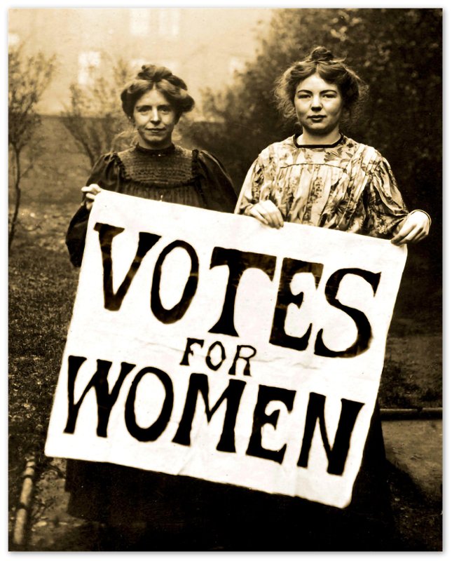 Suffragettes Poster, Votes For Women Print, Vintage Photo Christabel Pankhurst, Annie Kenney - WallArtPrints4U