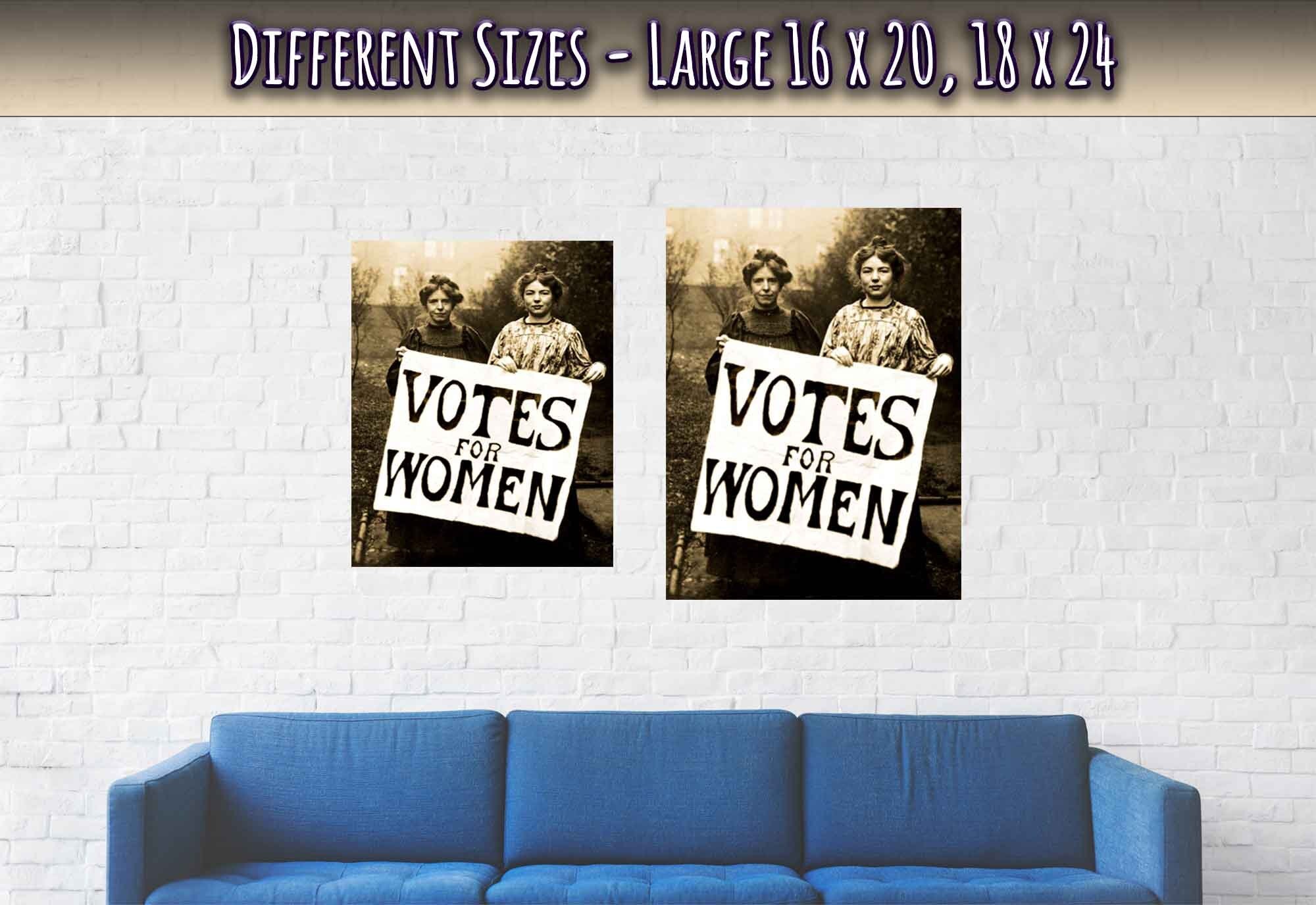 Suffragettes Poster, Votes For Women Print, Vintage Photo Christabel Pankhurst, Annie Kenney - WallArtPrints4U