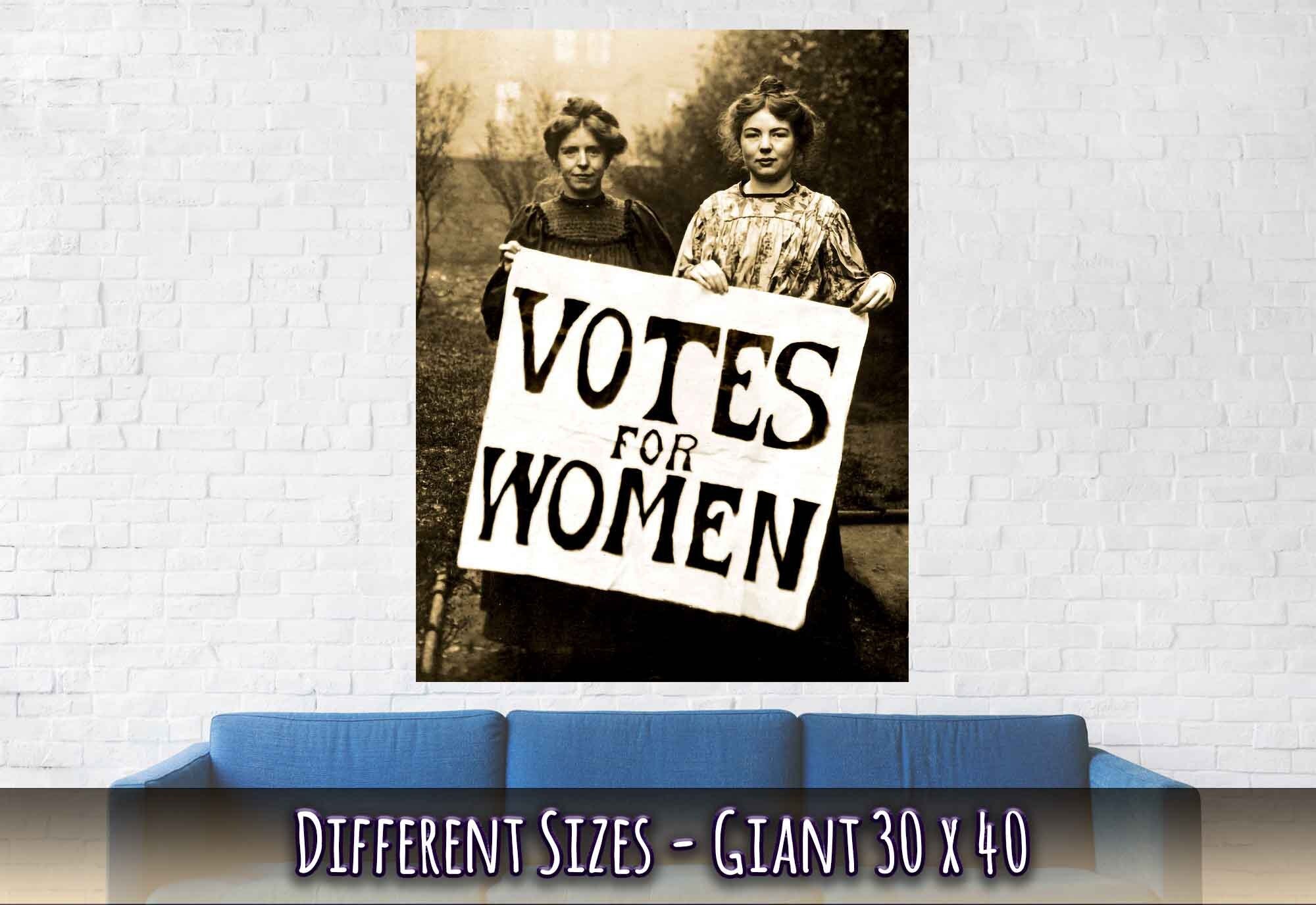 Suffragettes Poster, Votes For Women Print, Vintage Photo Christabel Pankhurst, Annie Kenney - WallArtPrints4U