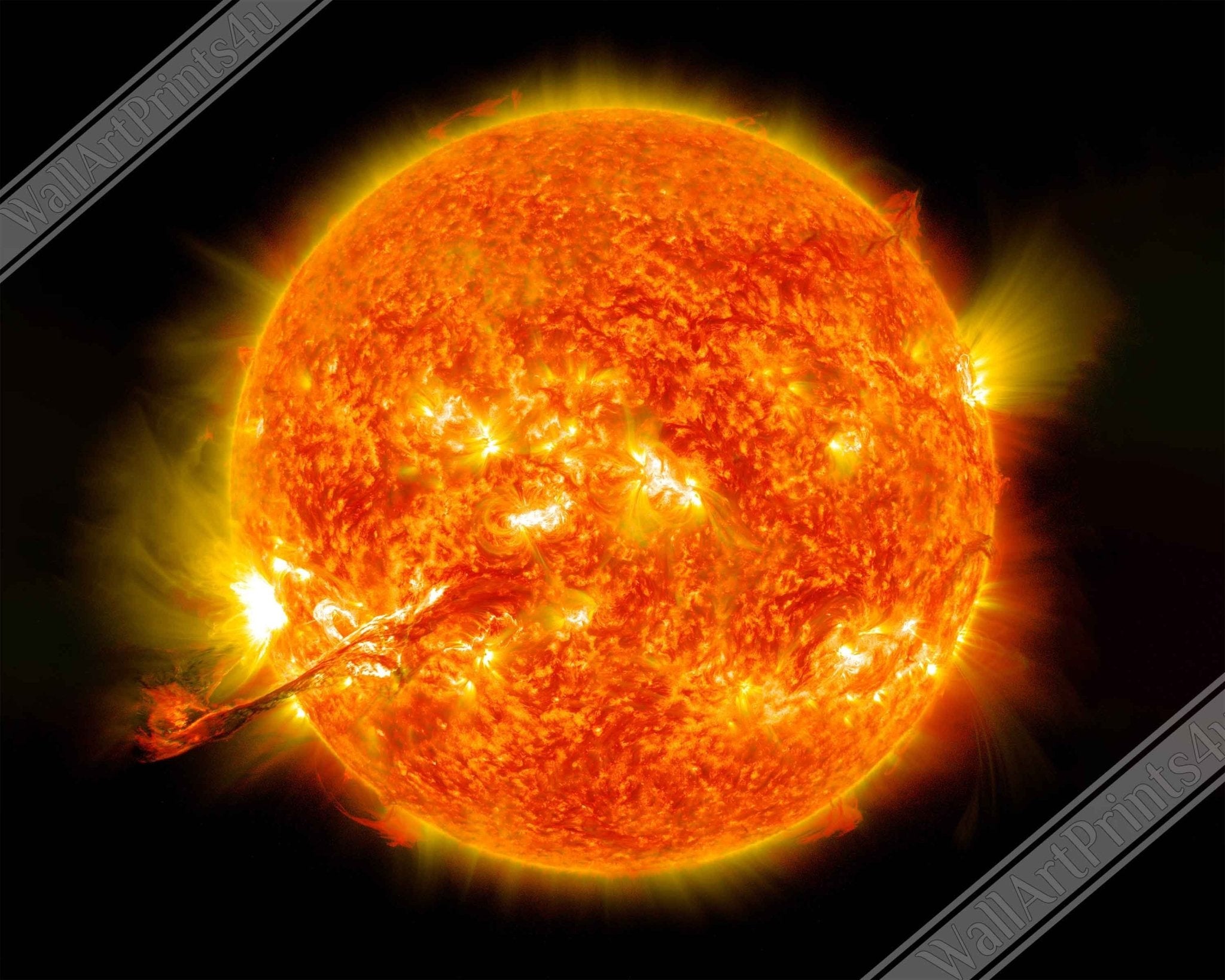 Sun Poster Print - Nasa Sun Eruption 2012 - Poster Of The Sun With Coronal Mass Ejection - WallArtPrints4U