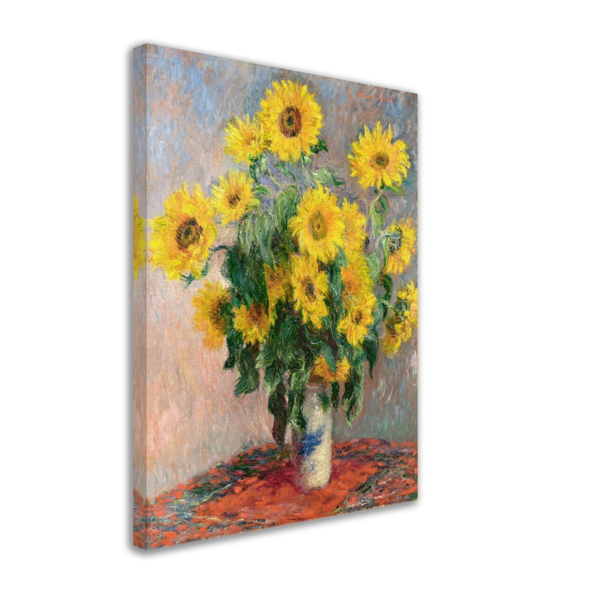 Sunflowers Canvas, Bouquet Of Sunflowers Canvas Print Claude Monet Famous Painting 1881 - WallArtPrints4U