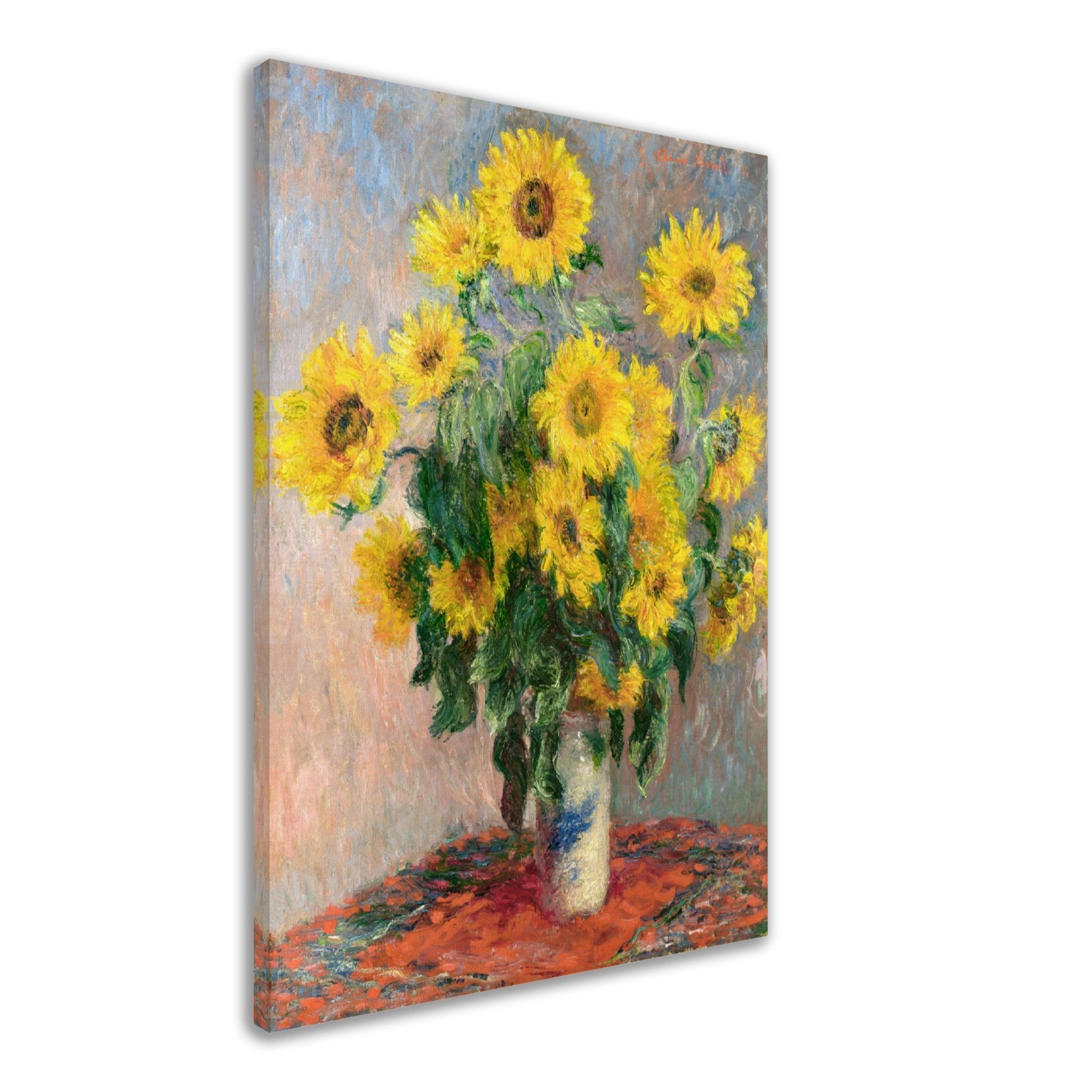 Sunflowers Canvas, Bouquet Of Sunflowers Canvas Print Claude Monet Famous Painting 1881 - WallArtPrints4U