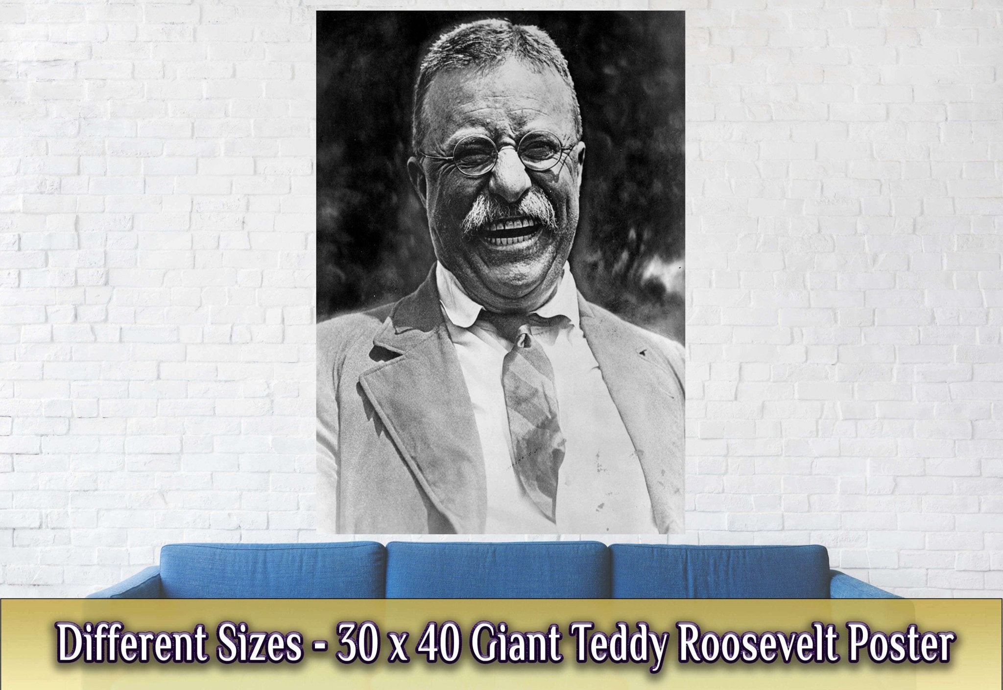 Teddy Roosevelt Poster, Father Of The Teddy Bear, Vintage Photo Theodore Roosevelt Print Great White Chief - WallArtPrints4U