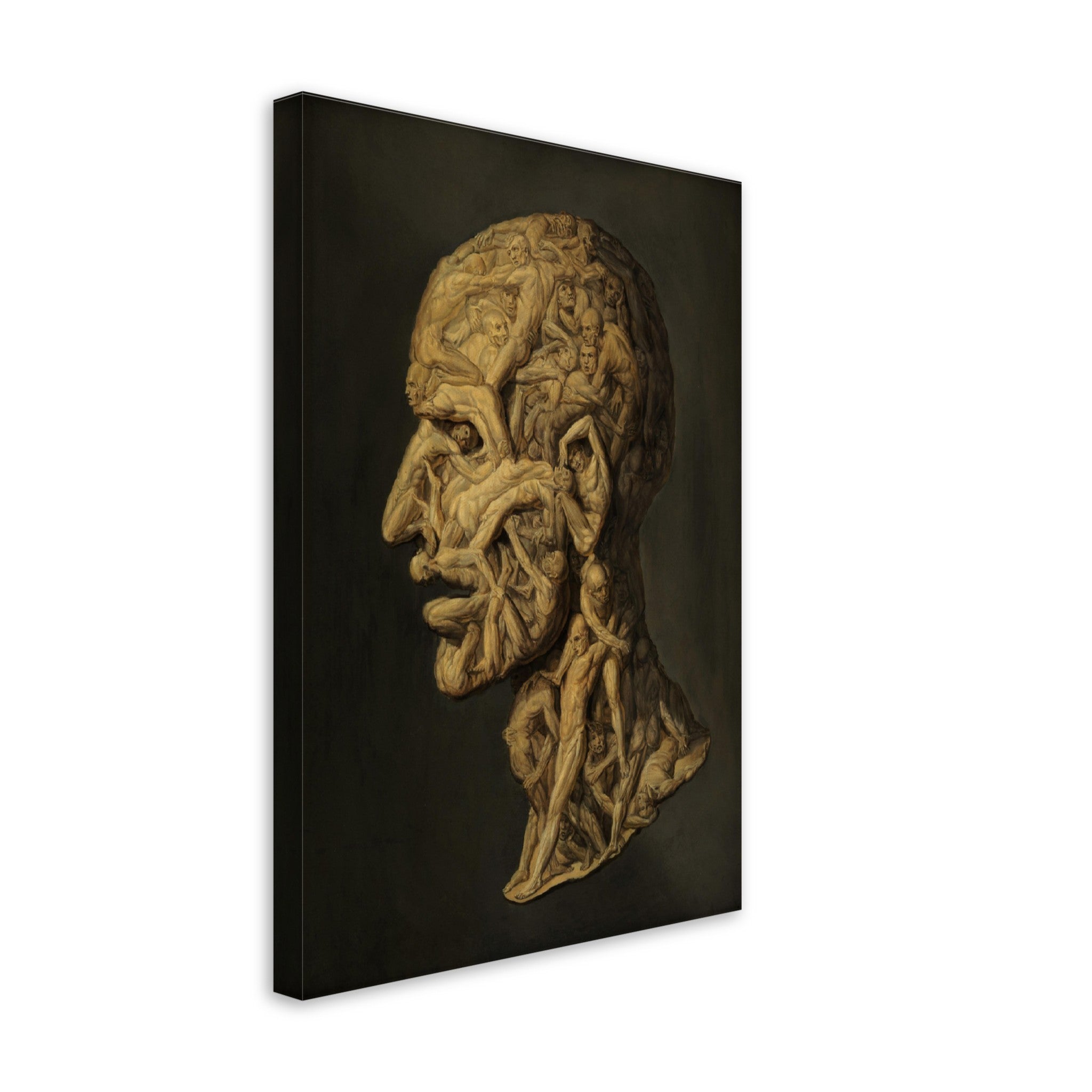 Testa Anatomica Canvas Print - Head Made From Nude Figures Wrestling - Testa Anatomica Canvas Filippo Baldi - WallArtPrints4U