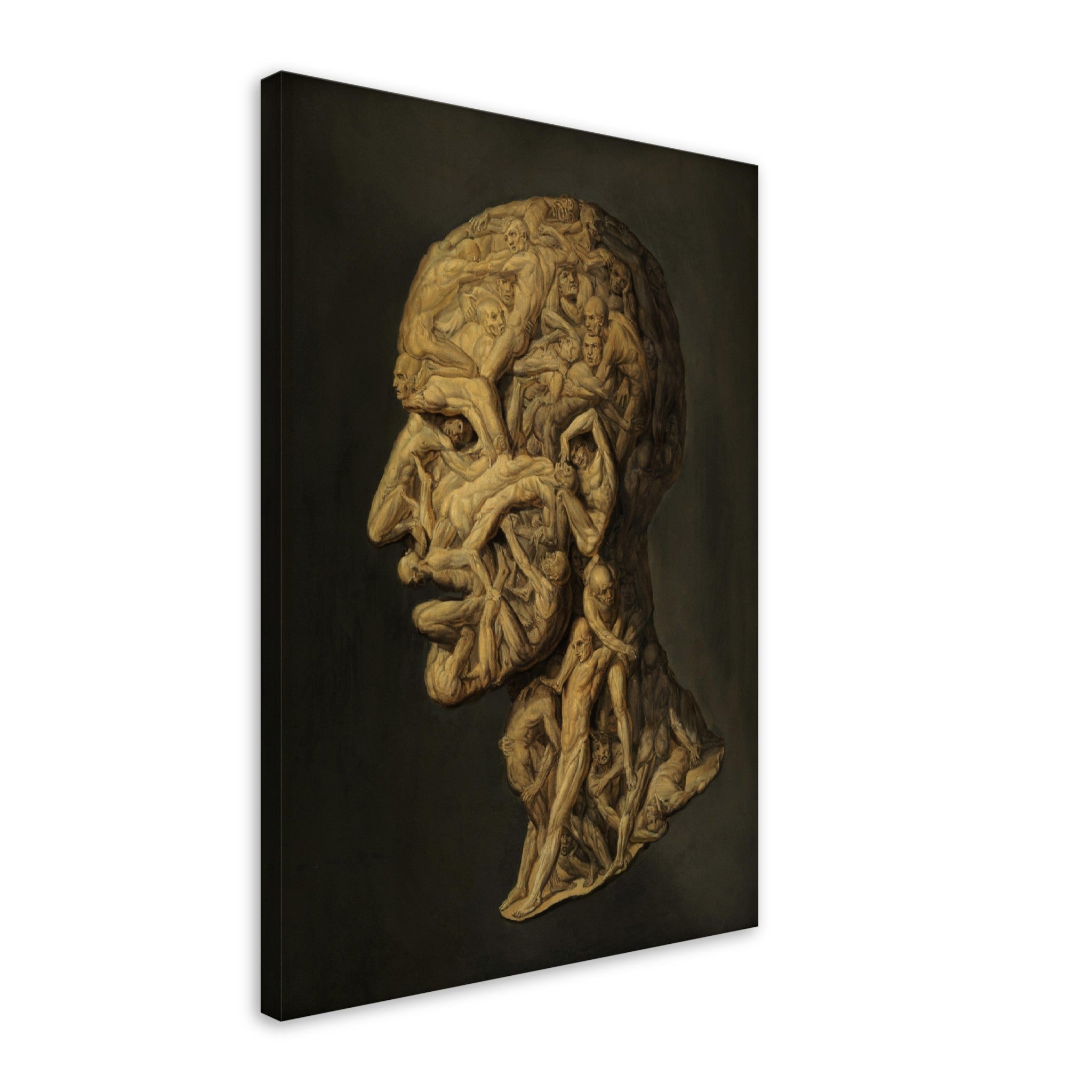 Testa Anatomica Canvas Print - Head Made From Nude Figures Wrestling - Testa Anatomica Canvas Filippo Baldi - WallArtPrints4U