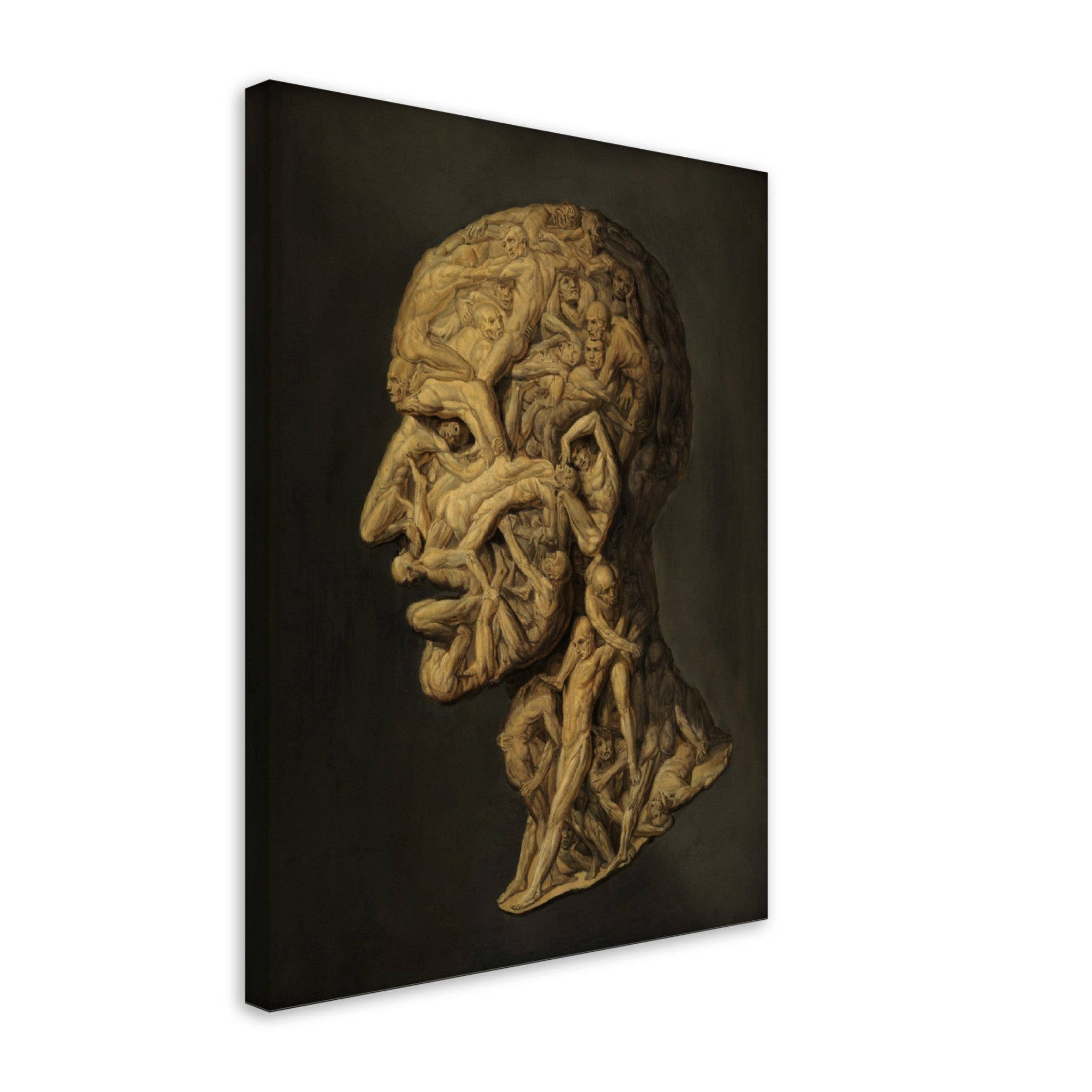 Testa Anatomica Canvas Print - Head Made From Nude Figures Wrestling - Testa Anatomica Canvas Filippo Baldi - WallArtPrints4U