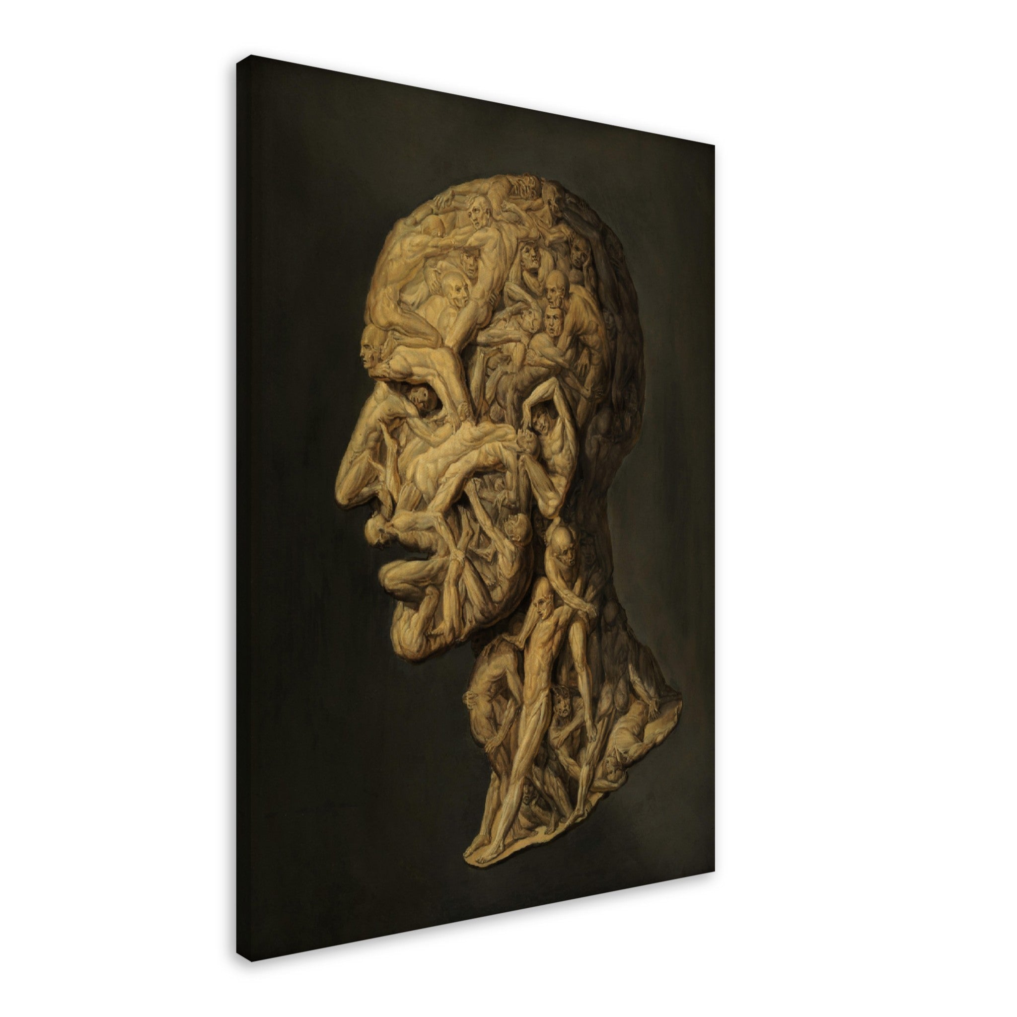 Testa Anatomica Canvas Print - Head Made From Nude Figures Wrestling - Testa Anatomica Canvas Filippo Baldi - WallArtPrints4U