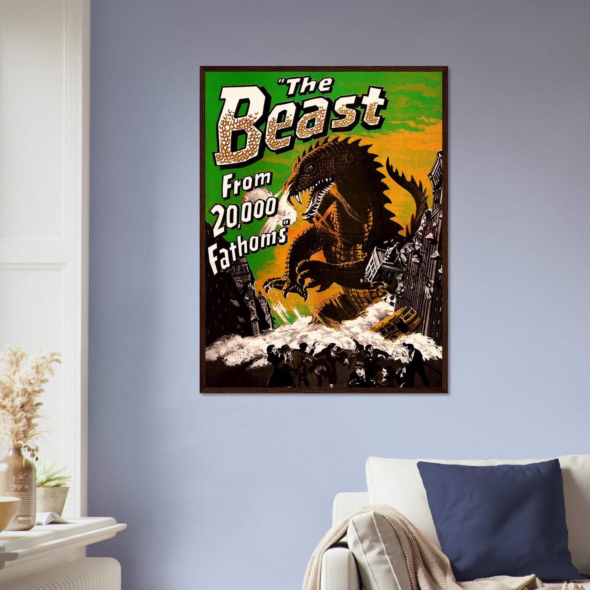 The Beast Framed, Vintage Horror Movie Framed 1953 The Beast From 20,000 Fathoms UK, EU USA Domestic Shipping - WallArtPrints4U