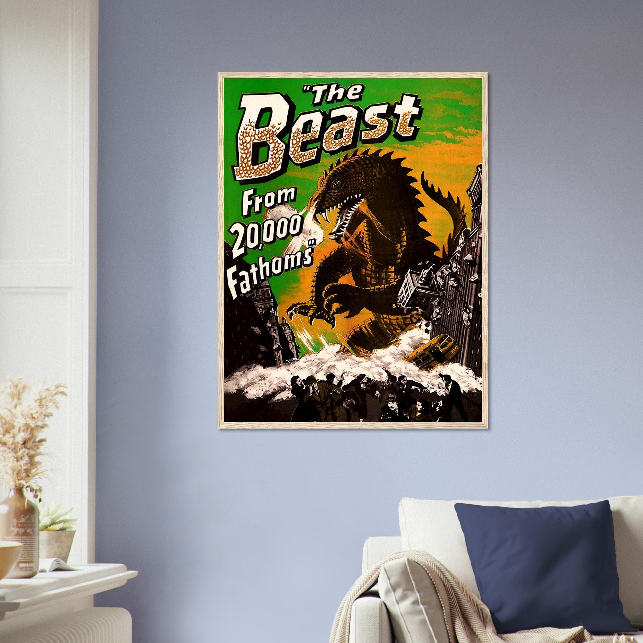 The Beast Framed, Vintage Horror Movie Framed 1953 The Beast From 20,000 Fathoms UK, EU USA Domestic Shipping - WallArtPrints4U