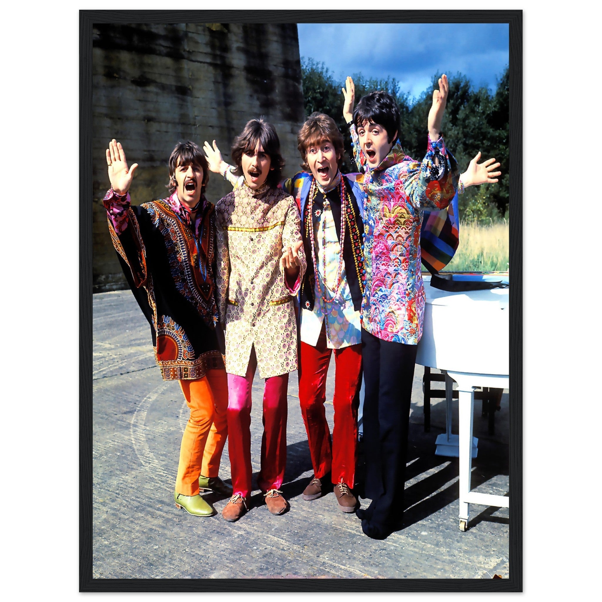 The Beatles Framed, Magical Mystery Tour, Vintage Photo Portrait - The Beatles Art Framed Print - WallArtPrints4U