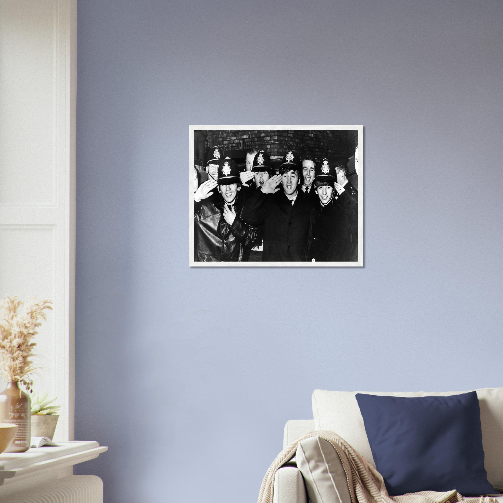 The Beatles Framed, Posing With Police, Vintage Photo Portrait - The Beatles Birmingham Hippodrome - WallArtPrints4U