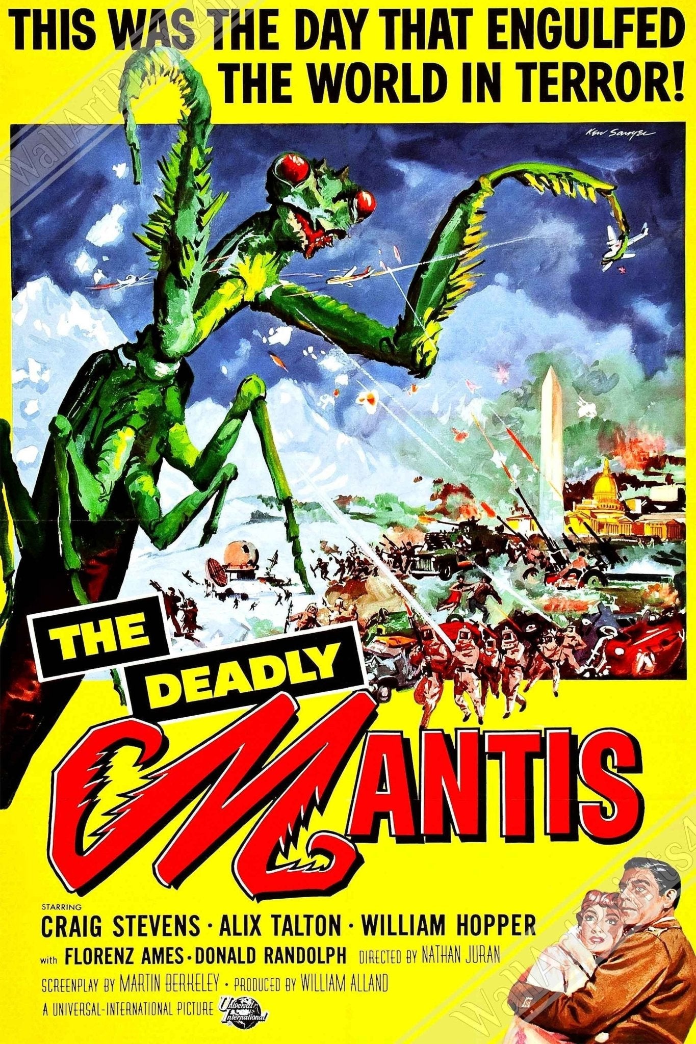 The Deadly Mantis Framed, Vintage Horror Movie Framed 1957 Version 2 Framed Film Art - WallArtPrints4U