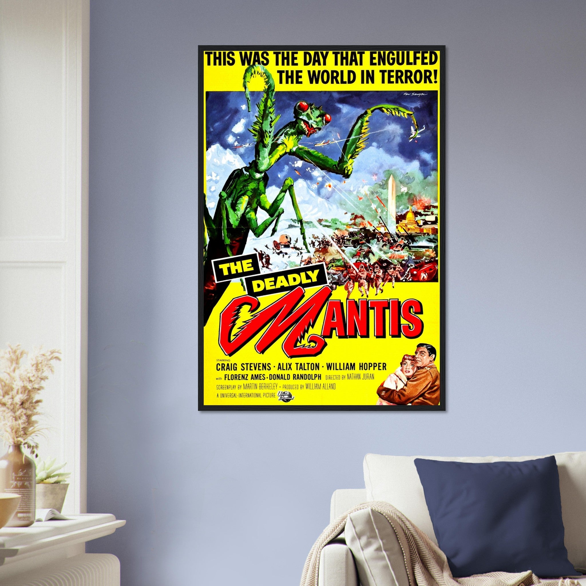 The Deadly Mantis Framed, Vintage Horror Movie Framed 1957 Version 2 Framed Film Art - WallArtPrints4U