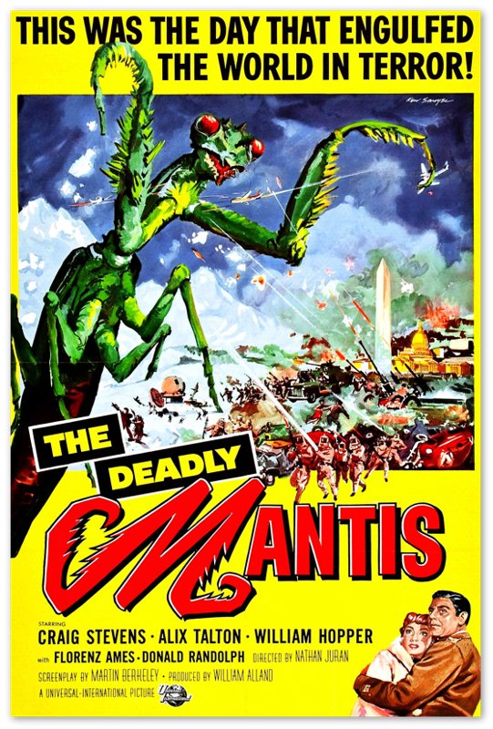 The Deadly Mantis Poster, Vintage Horror Movie Poster 1957 Version 2 Poster Film Art - WallArtPrints4U