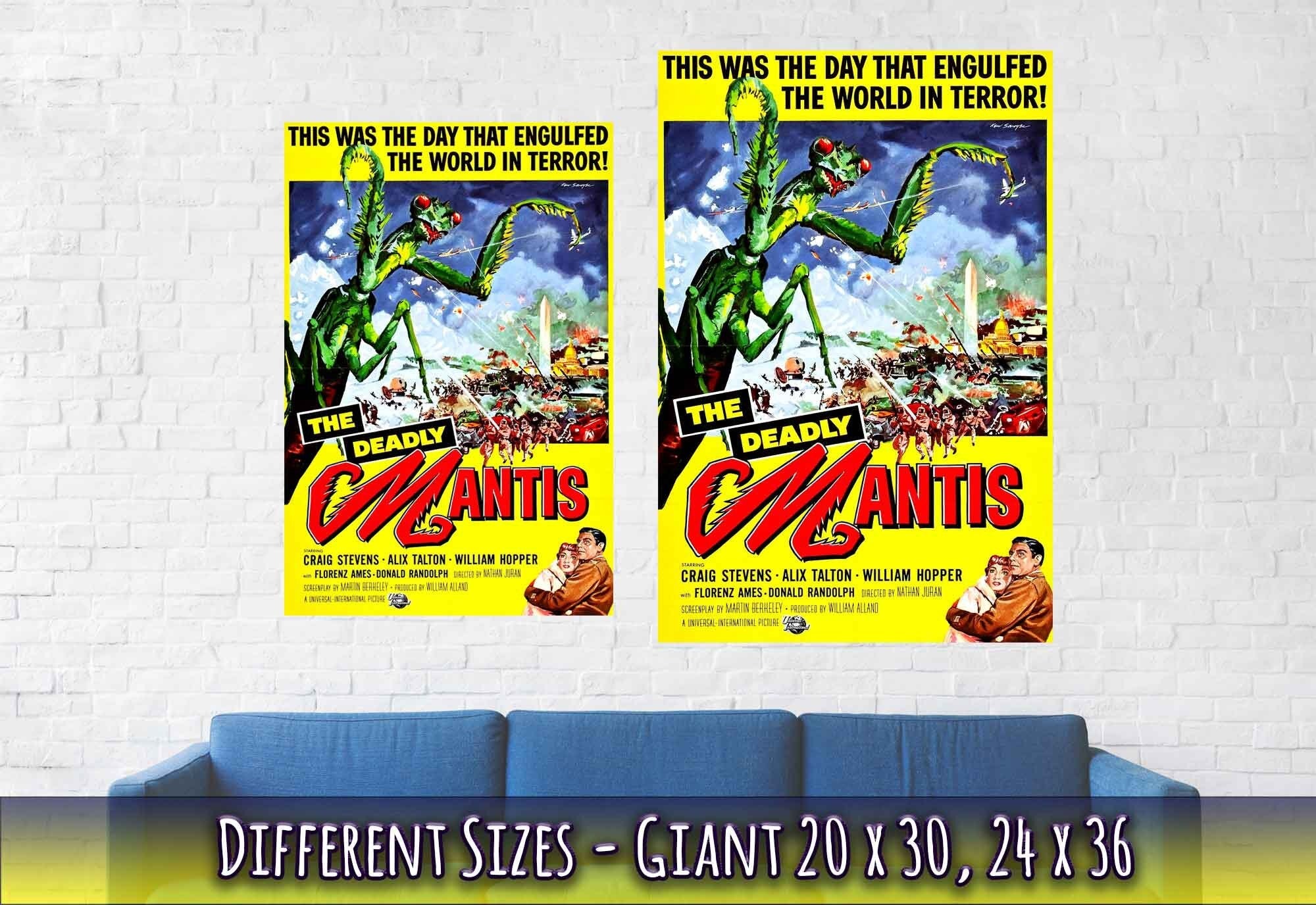 The Deadly Mantis Poster, Vintage Horror Movie Poster 1957 Version 2 Poster Film Art - WallArtPrints4U