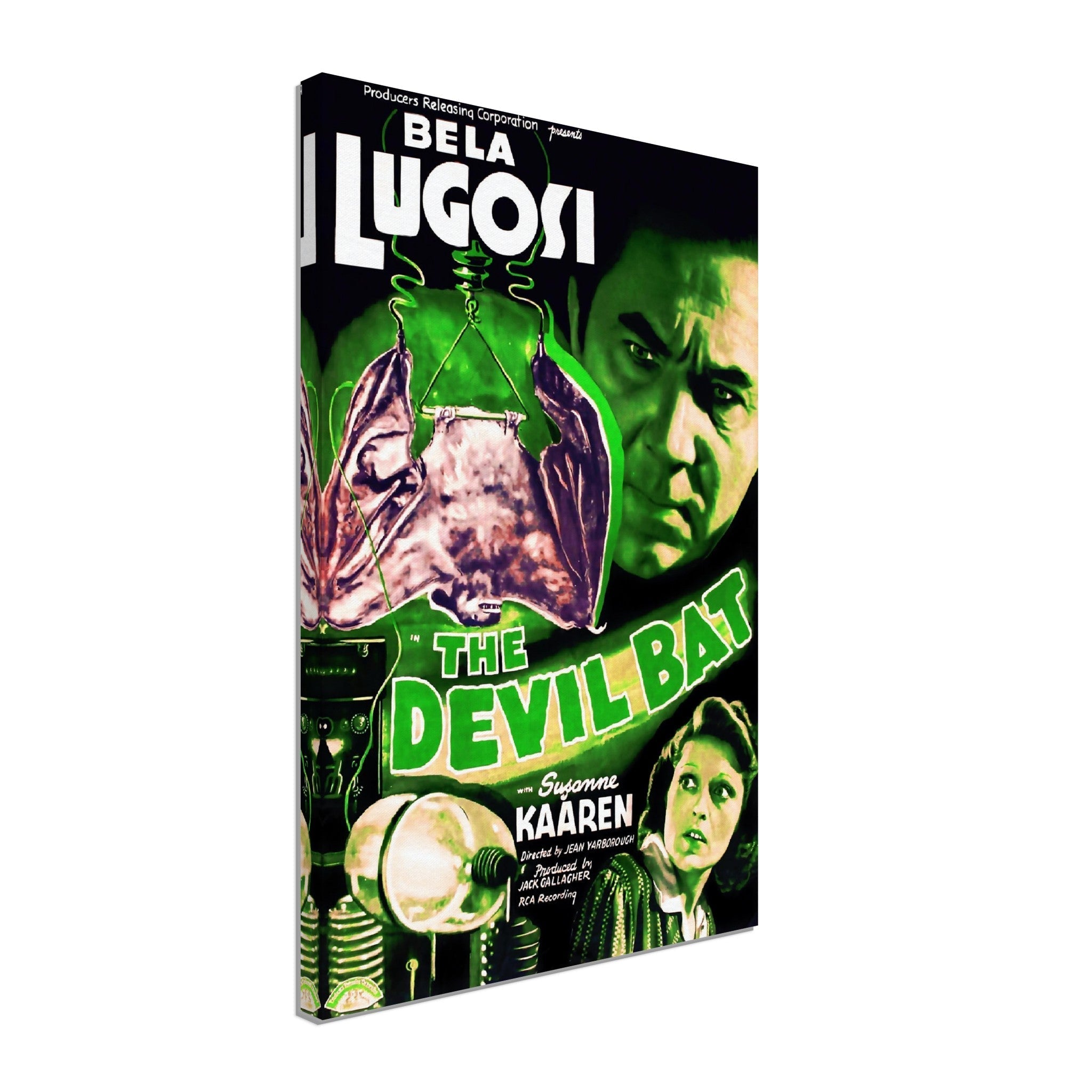 The Devil Bat Canvas, Vintage Horror Movie Canvas 1940 Canvas Film Art - Bela Lugosi, Suzanne Kaaren - WallArtPrints4U