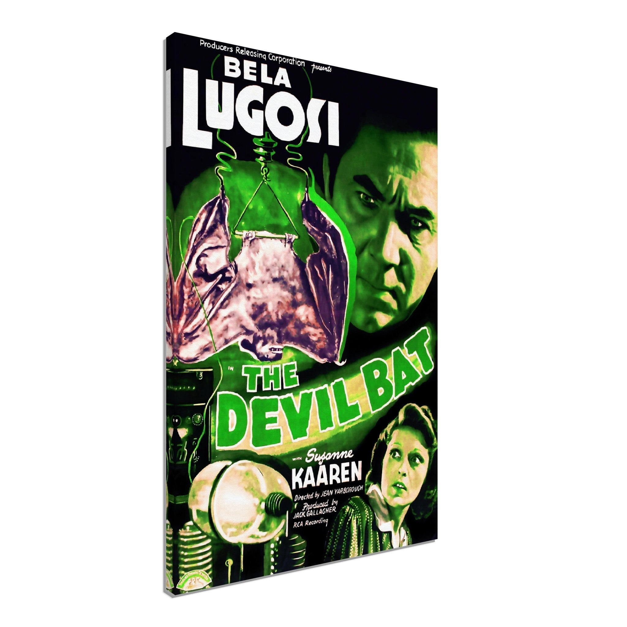 The Devil Bat Canvas, Vintage Horror Movie Canvas 1940 Canvas Film Art - Bela Lugosi, Suzanne Kaaren - WallArtPrints4U