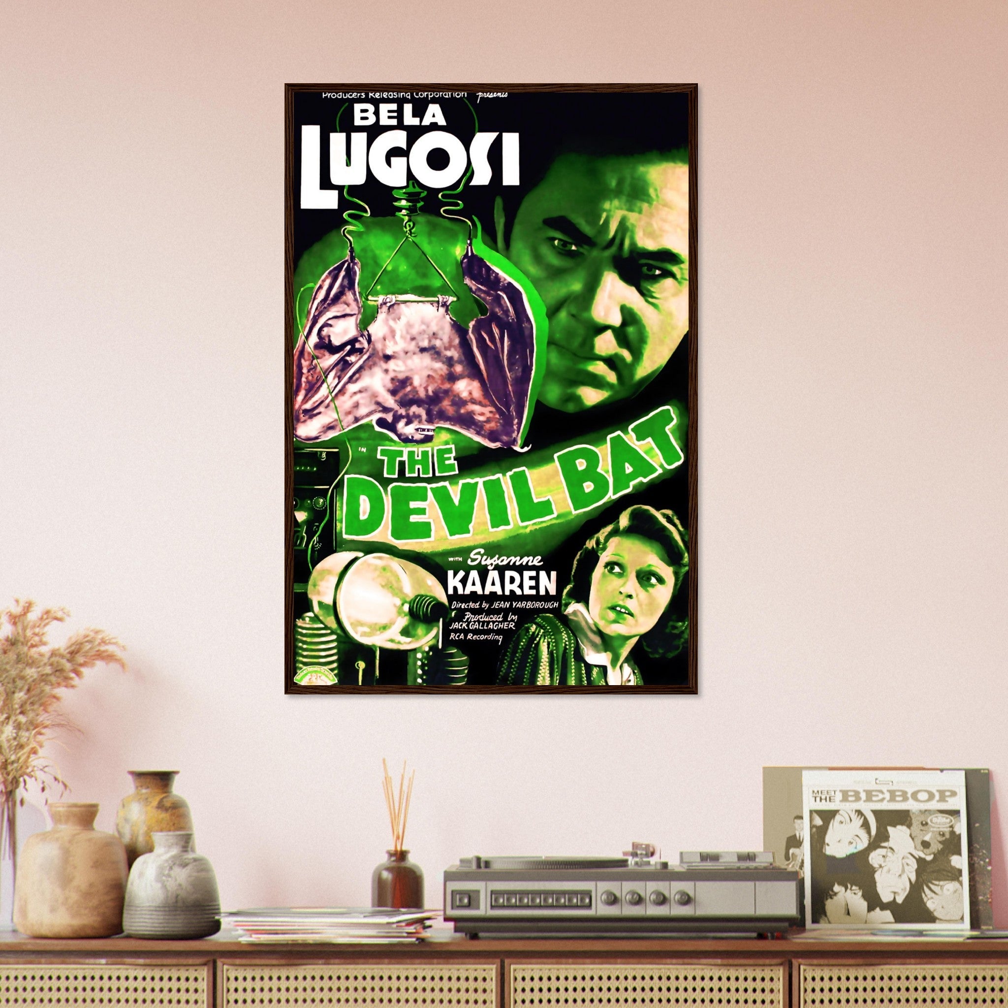 The Devil Bat Framed, Vintage Horror Movie Framed 1940 Framed Film Art - Bela Lugosi, Suzanne Kaaren - WallArtPrints4U