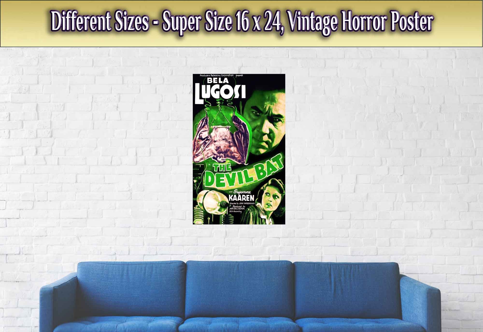 The Devil Bat Poster, Vintage Horror Movie Poster 1940 Poster Film Art - Bela Lugosi, Suzanne Kaaren - WallArtPrints4U