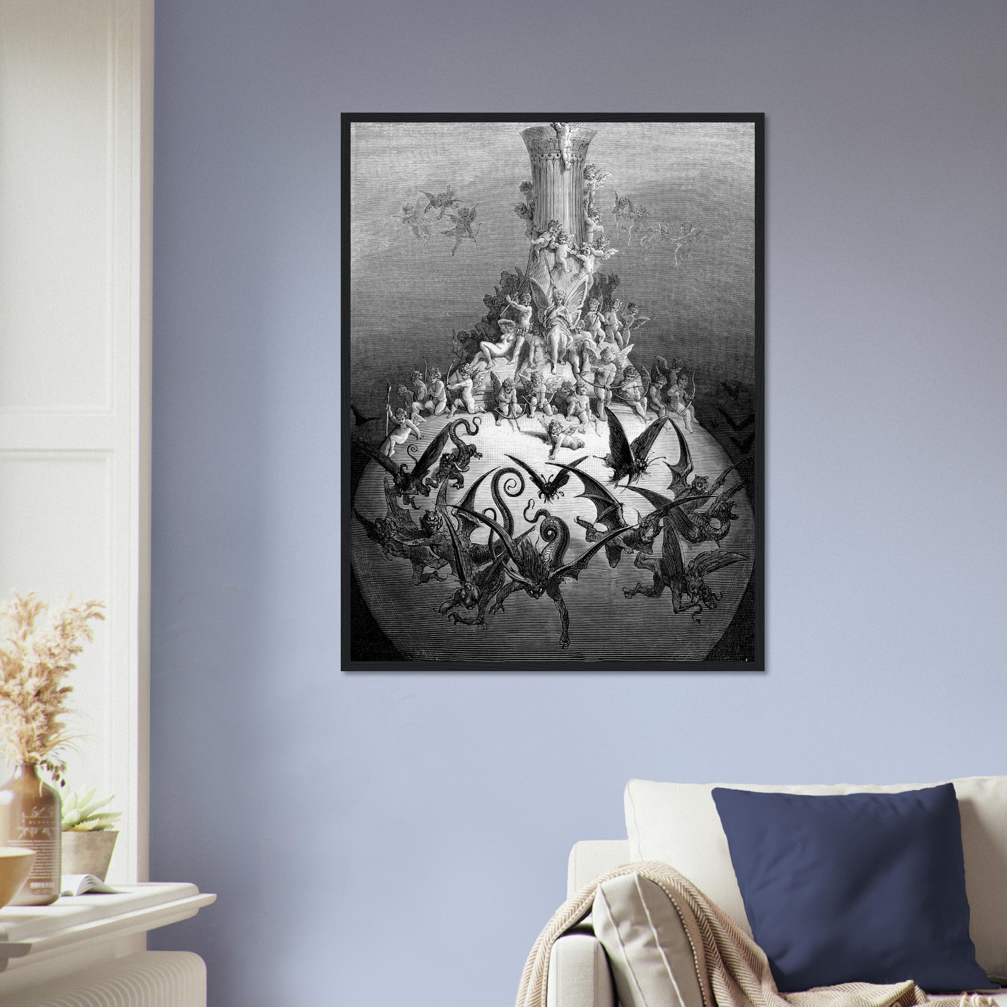 The Divine Bottle Framed La Dive Bouteille Framed Print Gustave Dore Alchoholics Framed Print - WallArtPrints4U