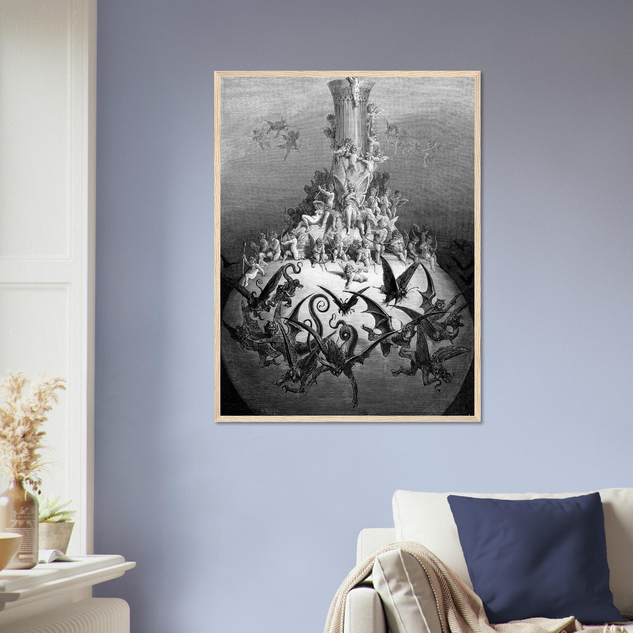 The Divine Bottle Framed La Dive Bouteille Framed Print Gustave Dore Alchoholics Framed Print - WallArtPrints4U