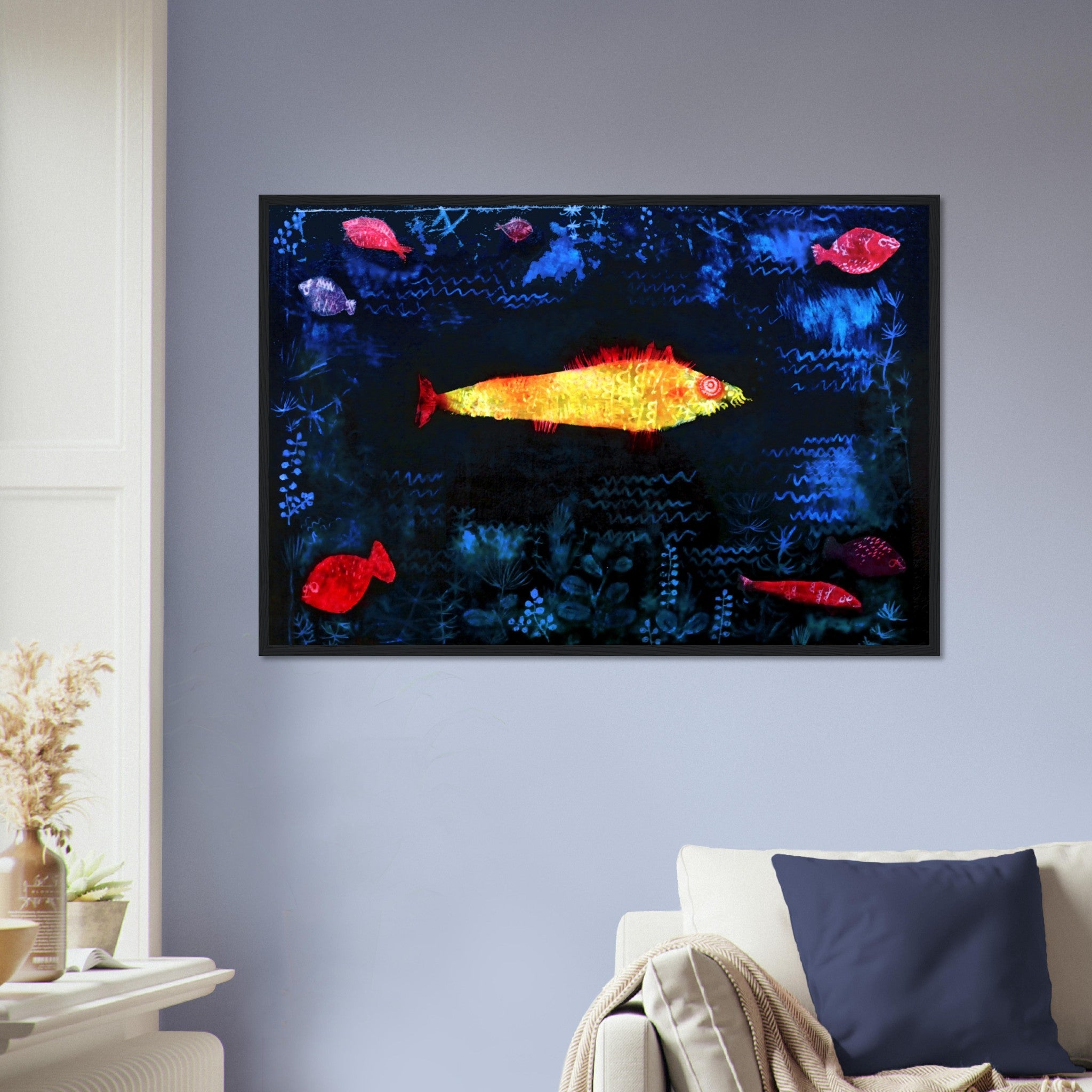 The Golden Fish Framed Print, Abstract Art Framed, Paul Klee, The Gold Fish Framed - WallArtPrints4U