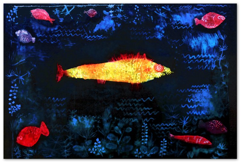 The Golden Fish Poster, Abstract Art Print, Paul Klee, The Gold Fish Print - WallArtPrints4U