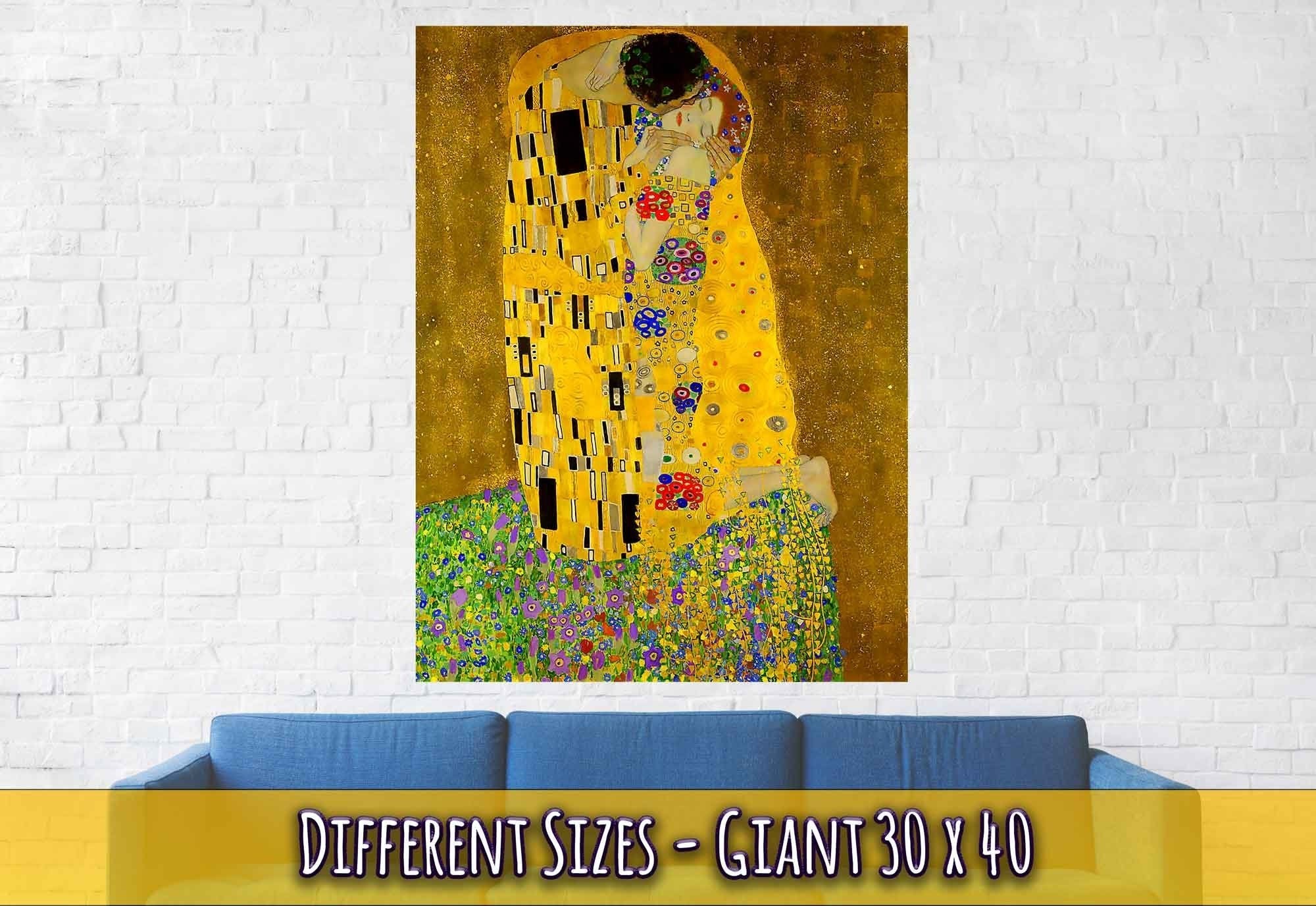 The Kiss Poster, Gustav Klimt - The Kiss Print 1907 - WallArtPrints4U