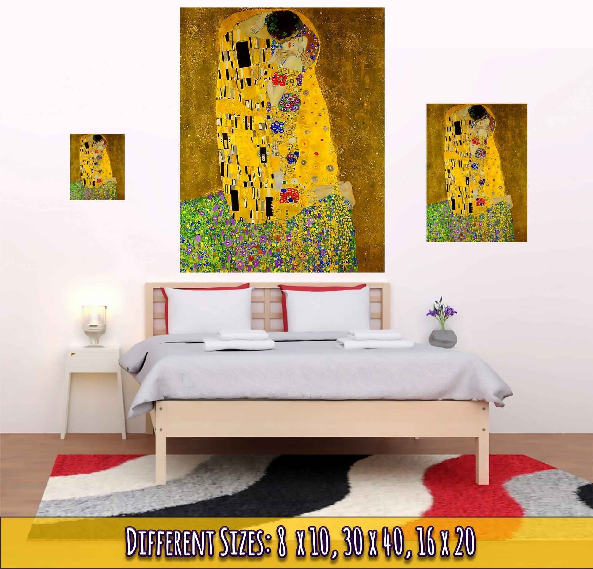 The Kiss Poster, Gustav Klimt - The Kiss Print 1907 - WallArtPrints4U