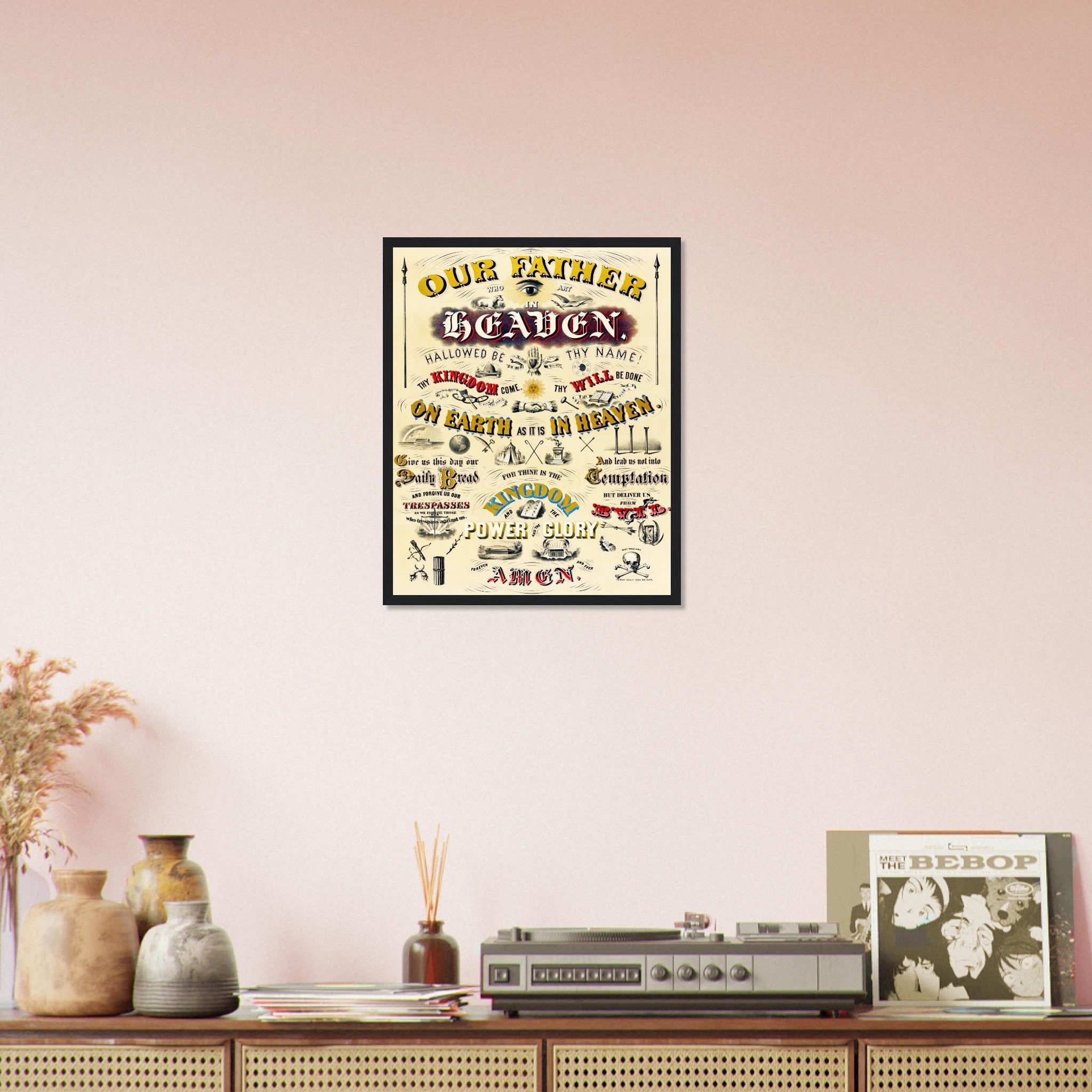 The Lords Prayer Framed Print, Ehrgott And Forbriger Vintage Lords Prayer - WallArtPrints4U