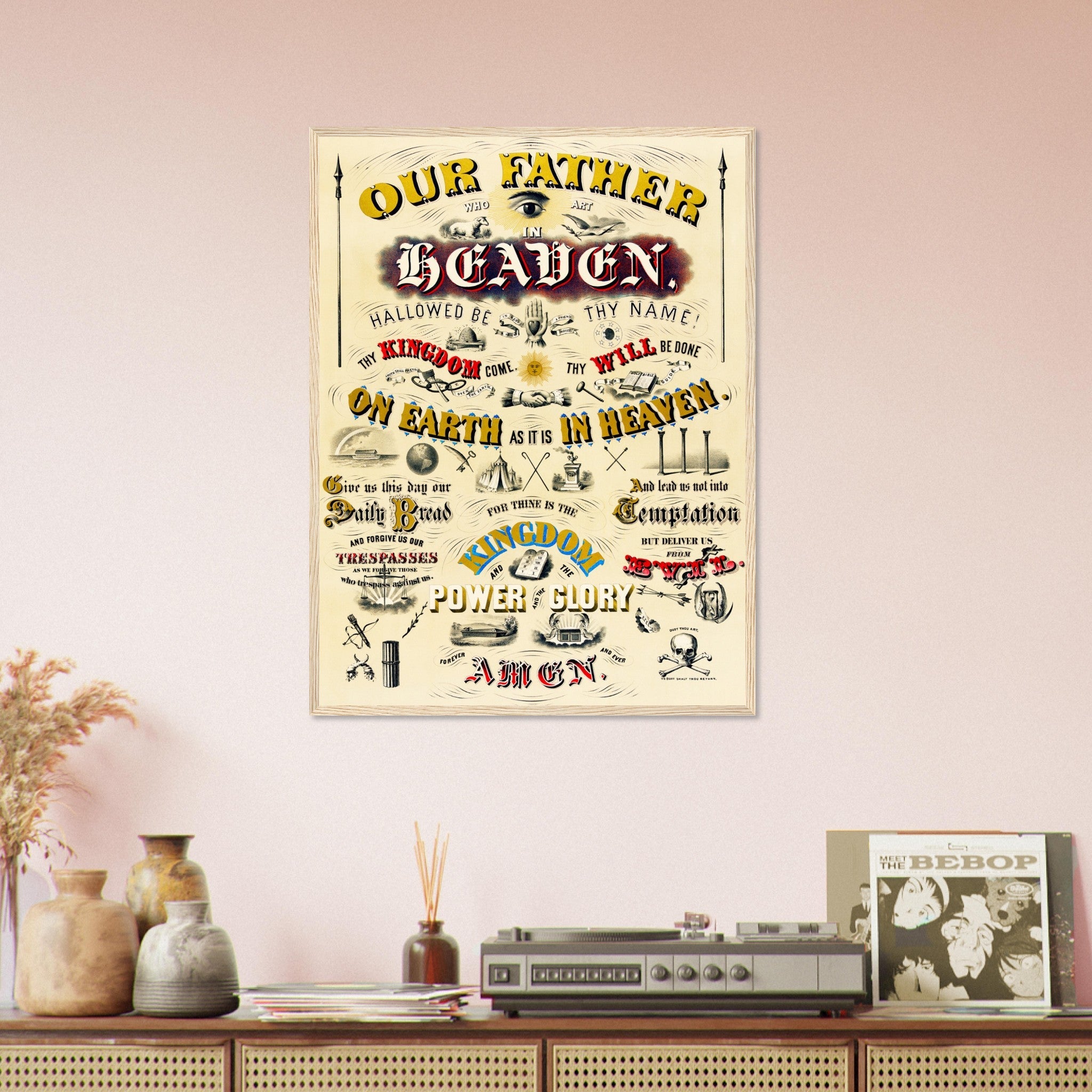 The Lords Prayer Framed Print, Ehrgott And Forbriger Vintage Lords Prayer - WallArtPrints4U