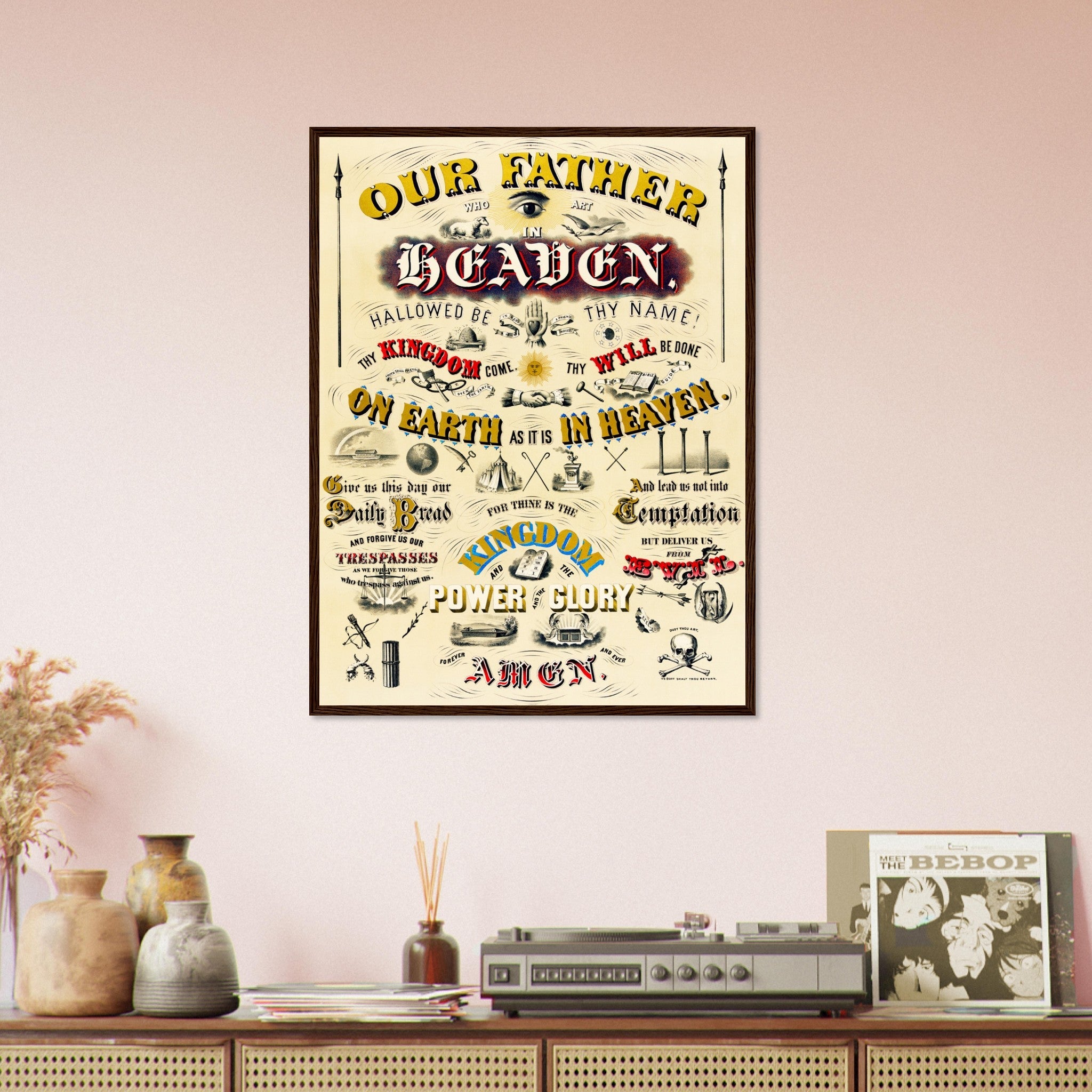 The Lords Prayer Framed Print, Ehrgott And Forbriger Vintage Lords Prayer - WallArtPrints4U