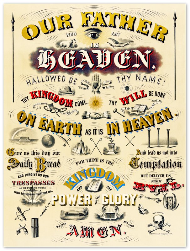 The Lords Prayer Poster, Ehrgott And Forbriger Vintage Lords Prayer - WallArtPrints4U