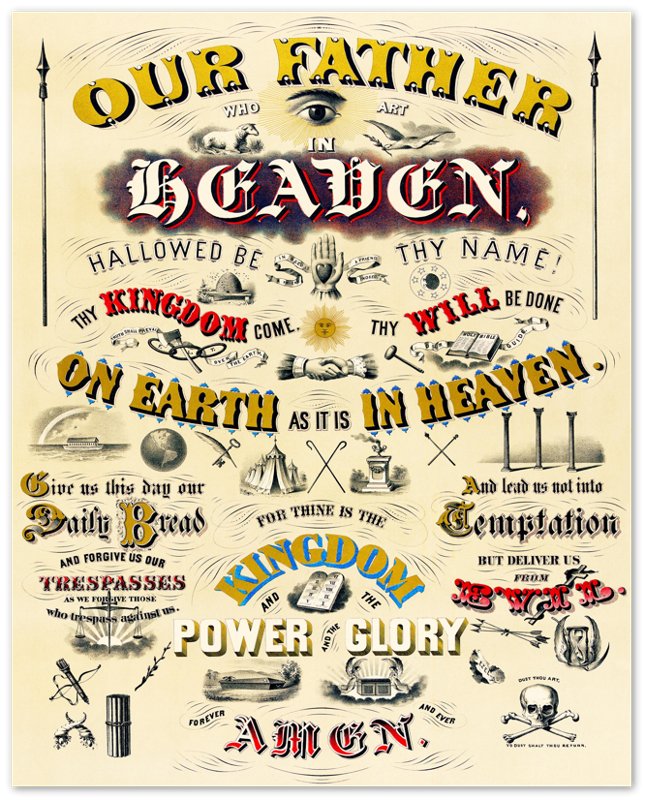 The Lords Prayer Poster, Ehrgott And Forbriger Vintage Lords Prayer - WallArtPrints4U