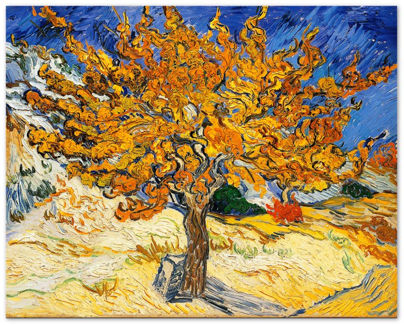 The Mulberry Tree Poster Print, Vincent Van Gogh 1889 Vintage Fall Tree Poster - WallArtPrints4U