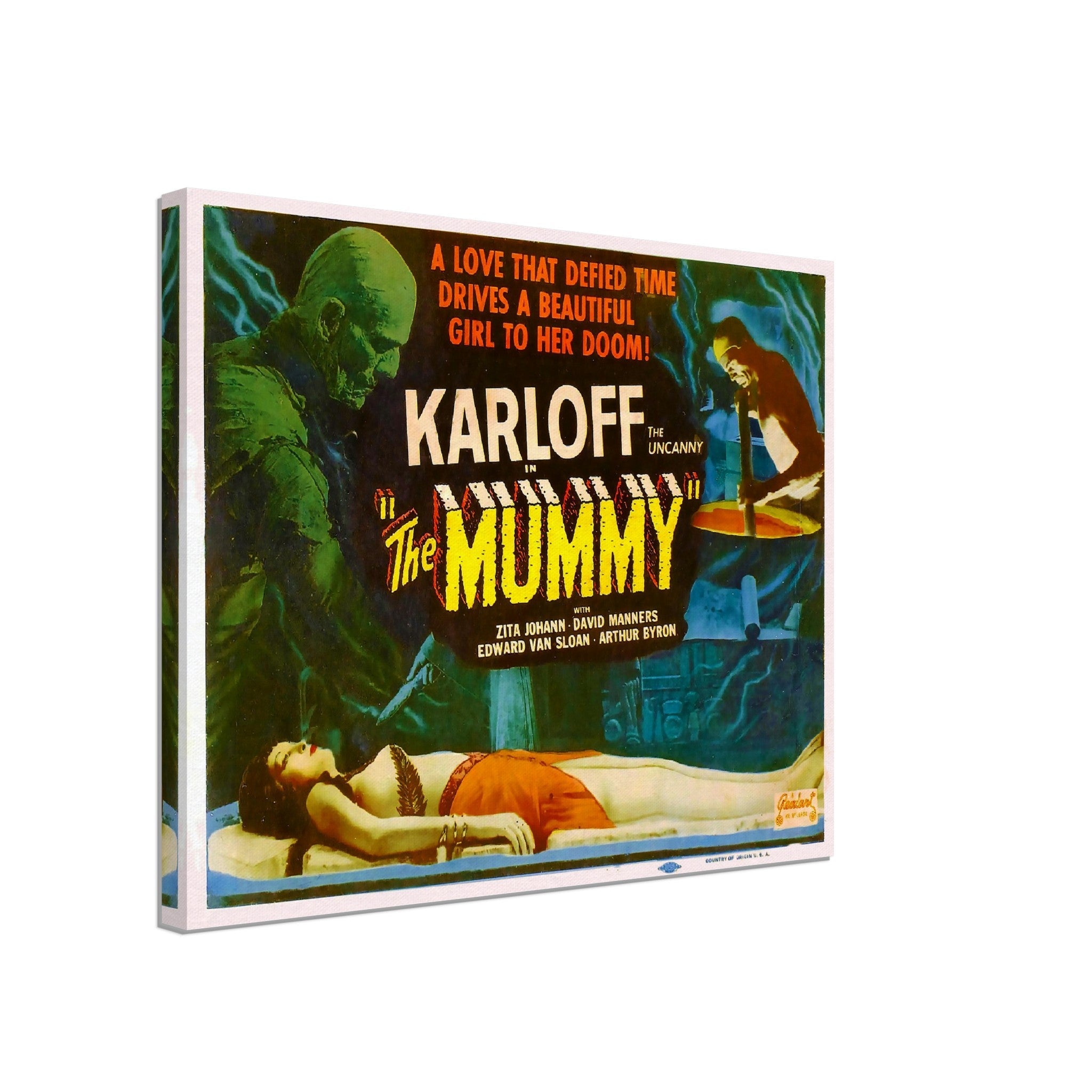 The Mummy Canvas, Vintage Horror Movie Canvas 1932 Canvas Film Art - Boris Karloff, Zita Johann, David Manners - WallArtPrints4U