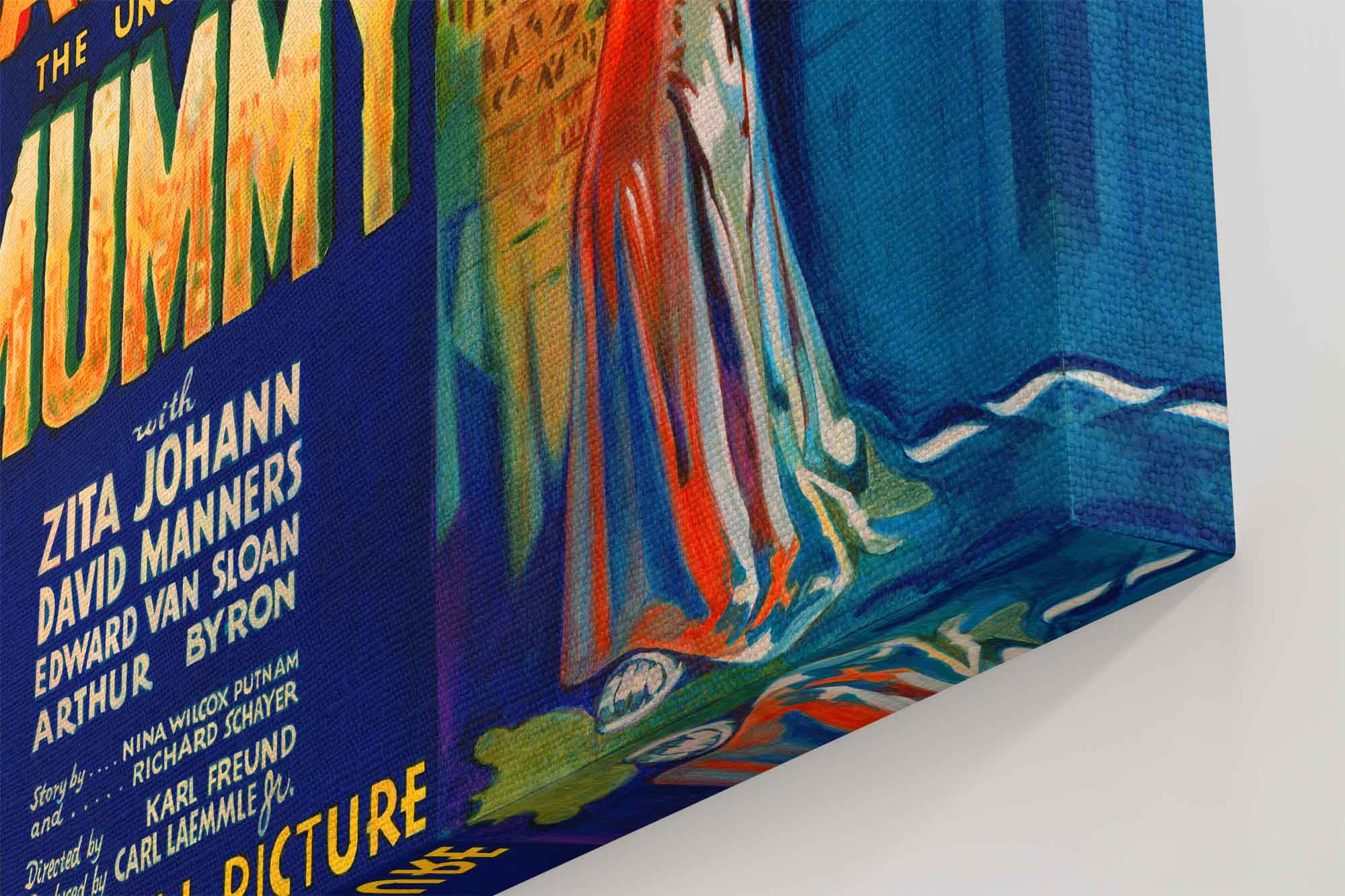 The Mummy Canvas, Vintage Horror Movie Canvas 1932 Version 2 Canvas Film Art - Boris Karloff, Zita Johann, David Manners - WallArtPrints4U