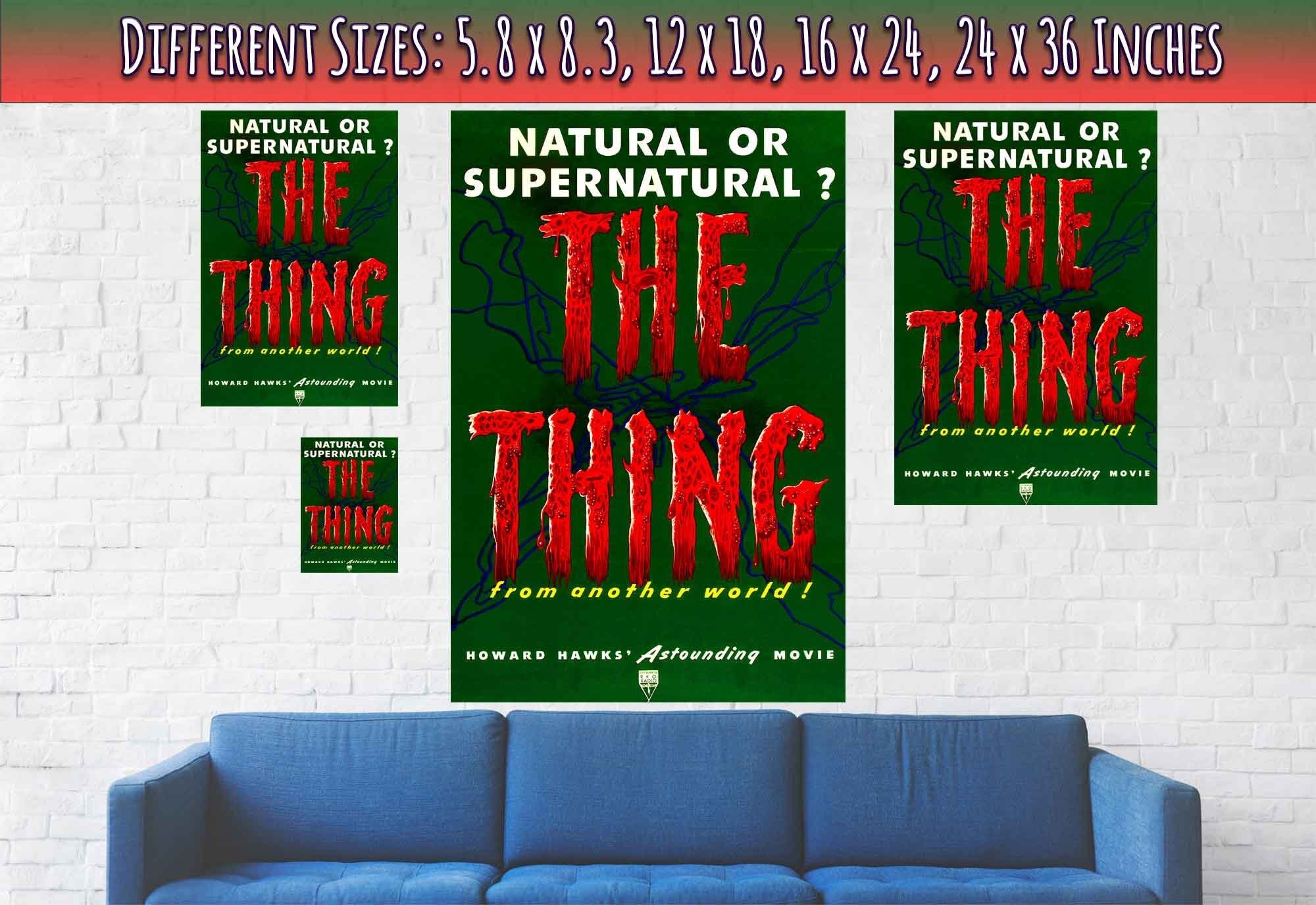 The Thing Poster, Vintage Horror Movie Poster 1950 - WallArtPrints4U
