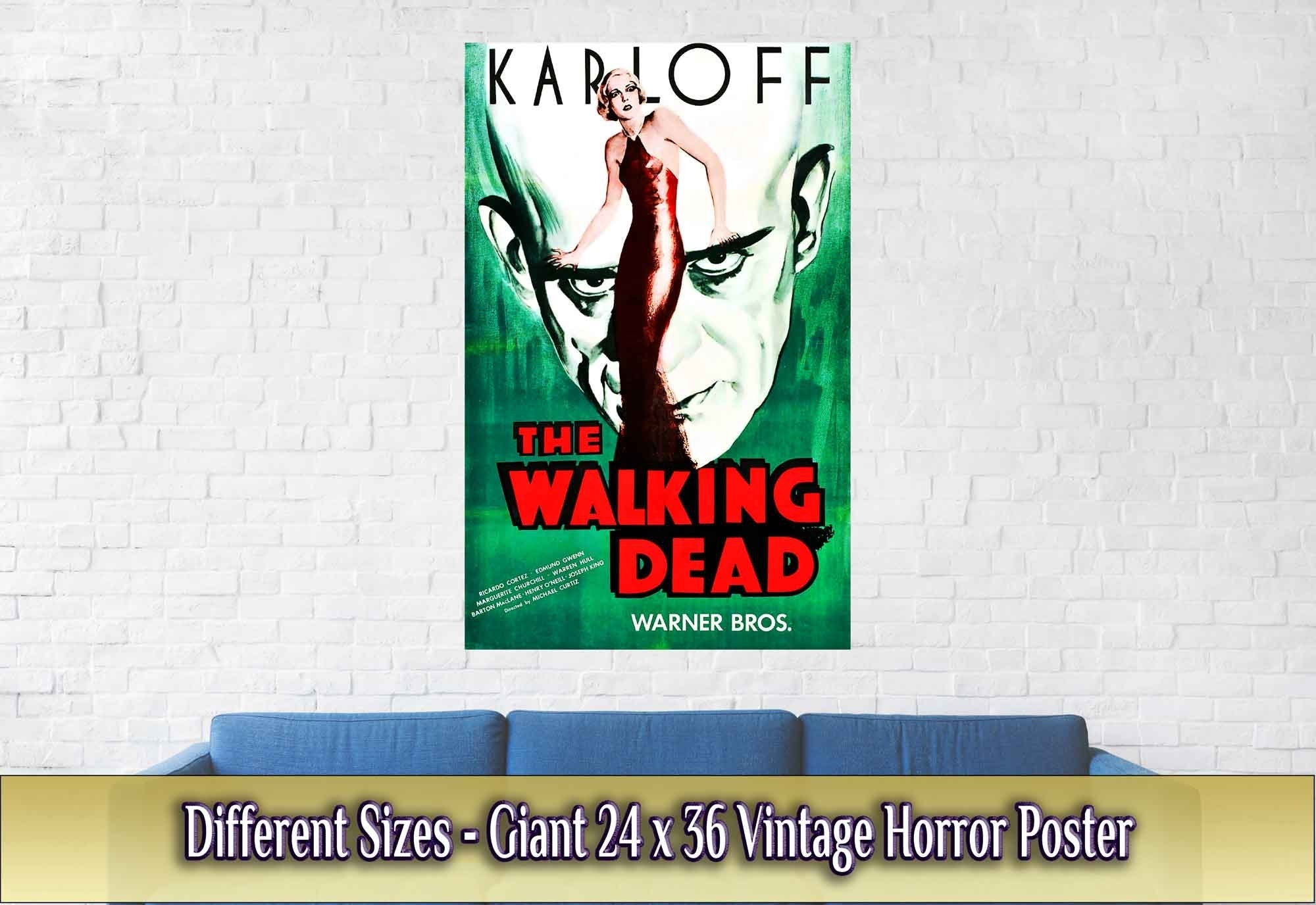 The Walking Dead Poster, Vintage Horror Movie Poster 1936 Poster Film Art - Marguerite Churchill, Boris Karloff - WallArtPrints4U