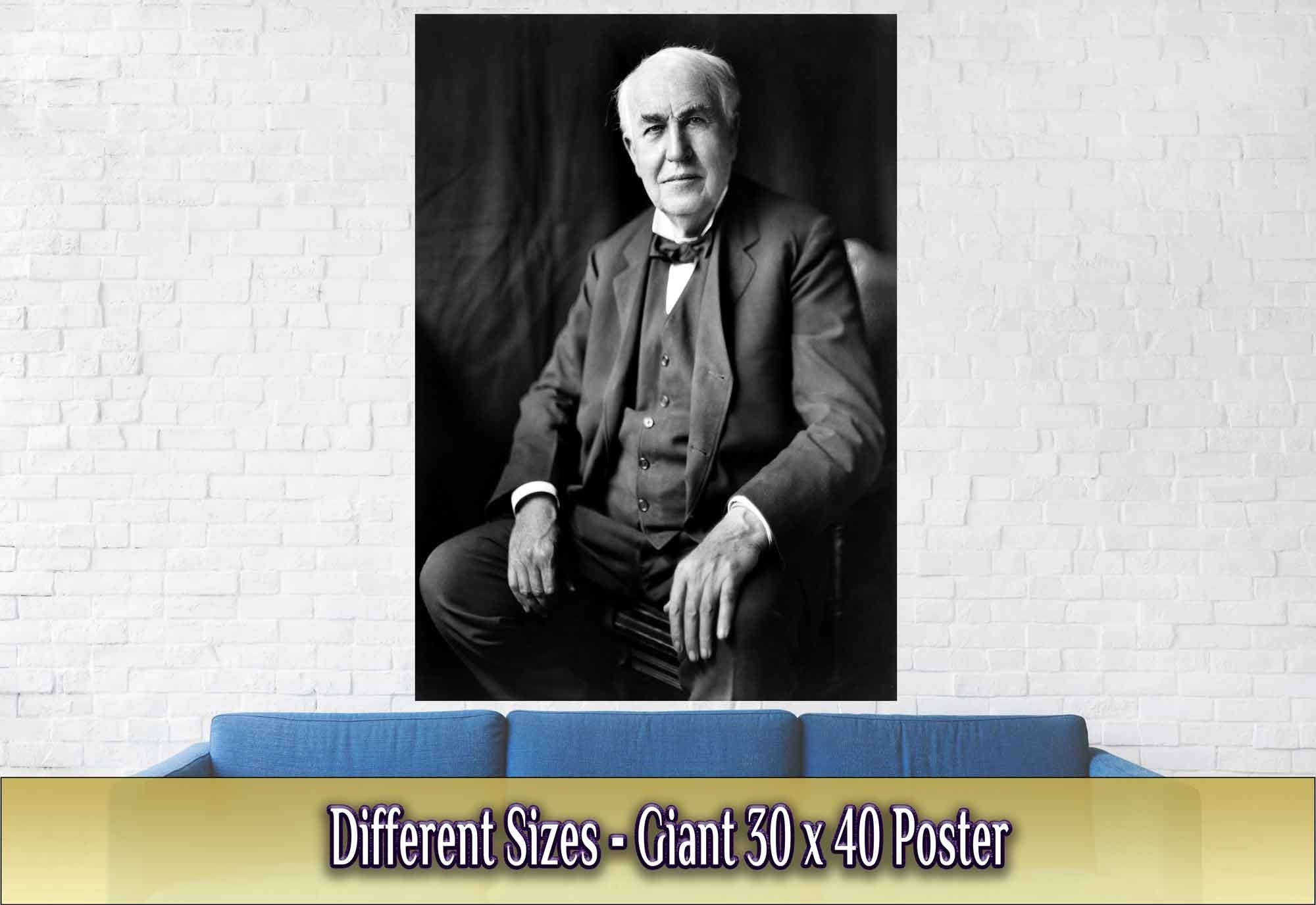 Thomas Edison Poster, Vintage Photo - Thomas Edison Print - 19th Century American Inventor Business Innovator - WallArtPrints4U