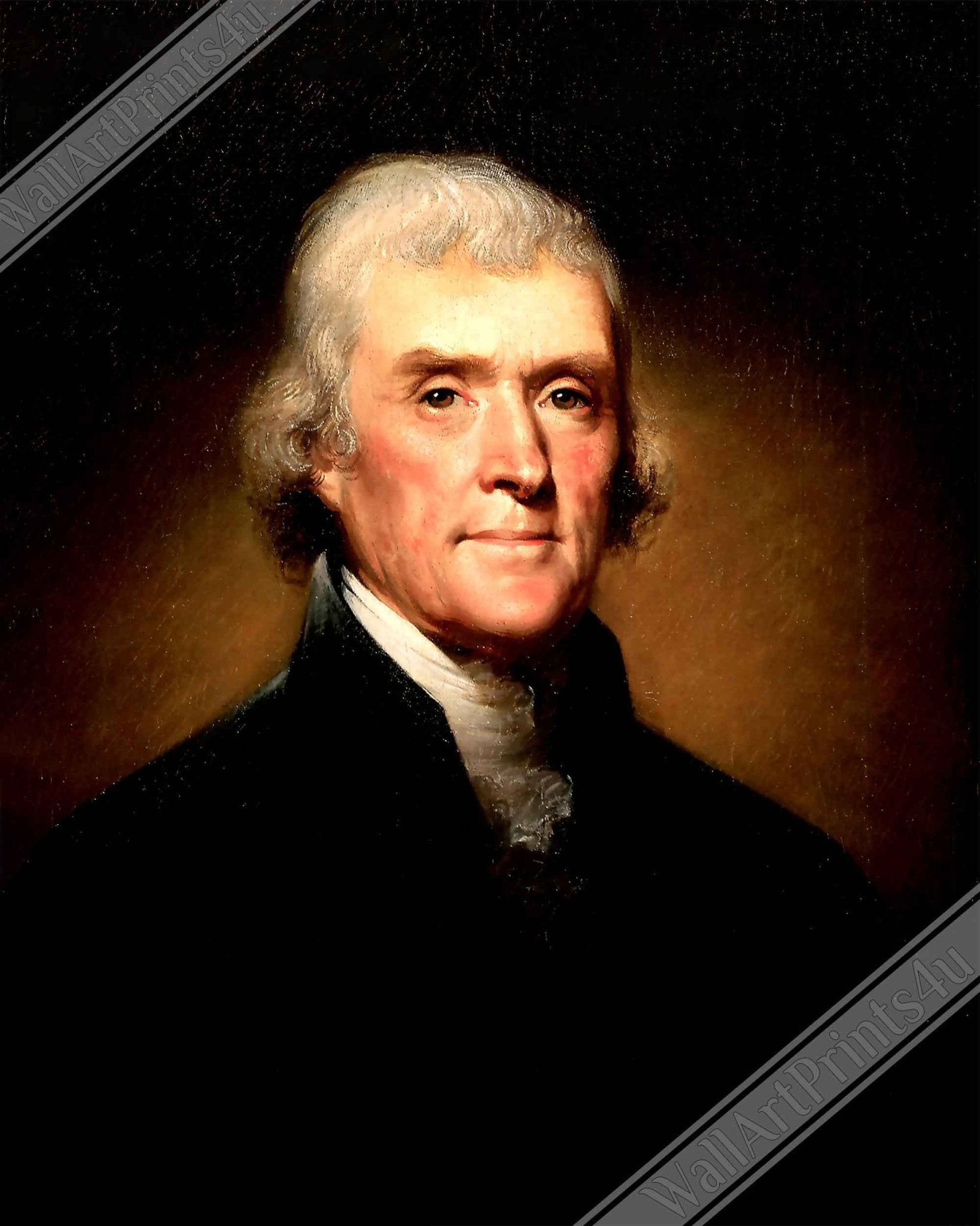 Thomas Jefferson Canvas, 3rd President Of Usa, Vintage Portrait - Thomas Jefferson Canvas Print - WallArtPrints4U