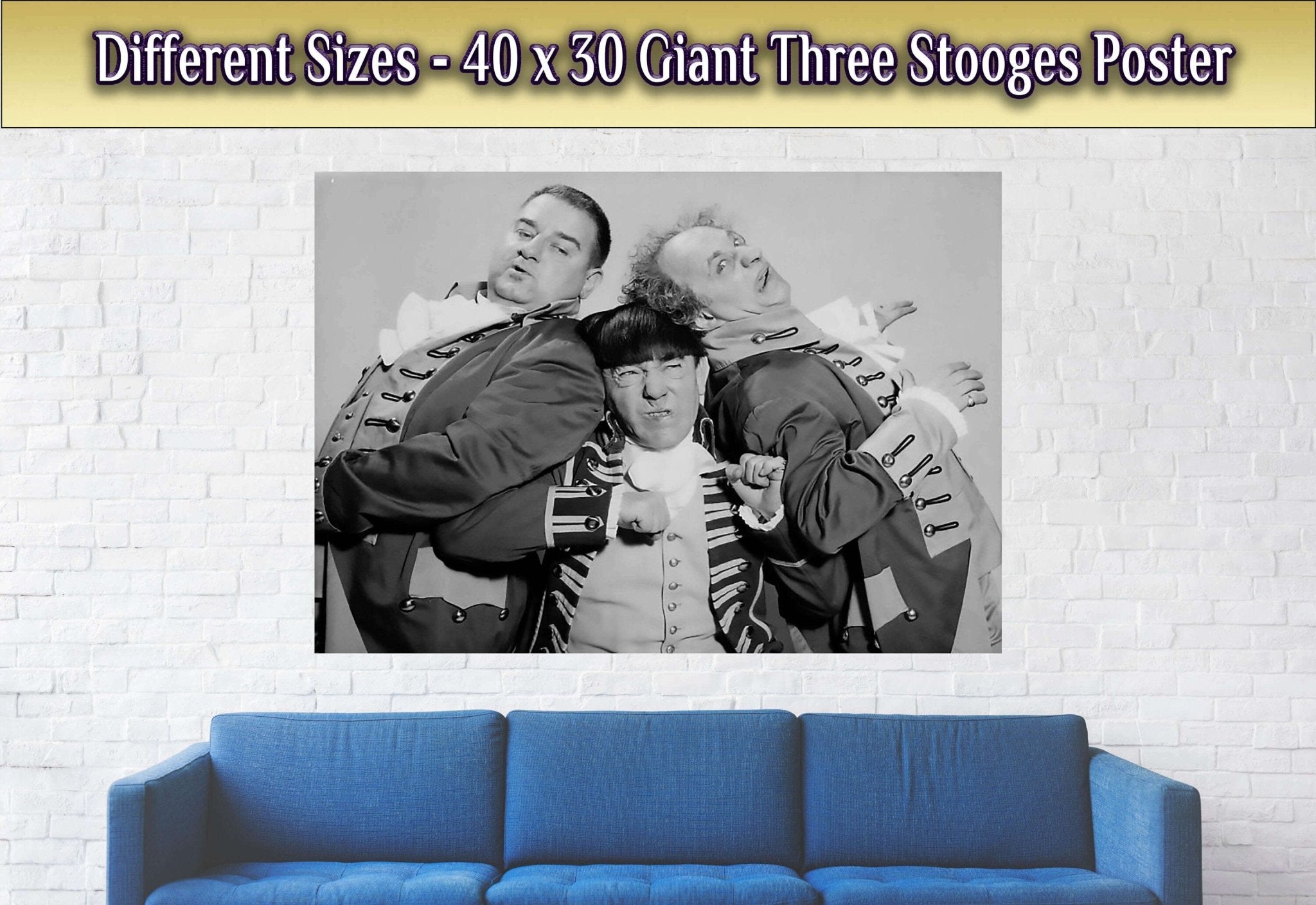Three Stooges Poster, Nyuk Nyuk Nyuk, Vintage Photo, 3 Stooges Poster, Silver Screen Stars - WallArtPrints4U