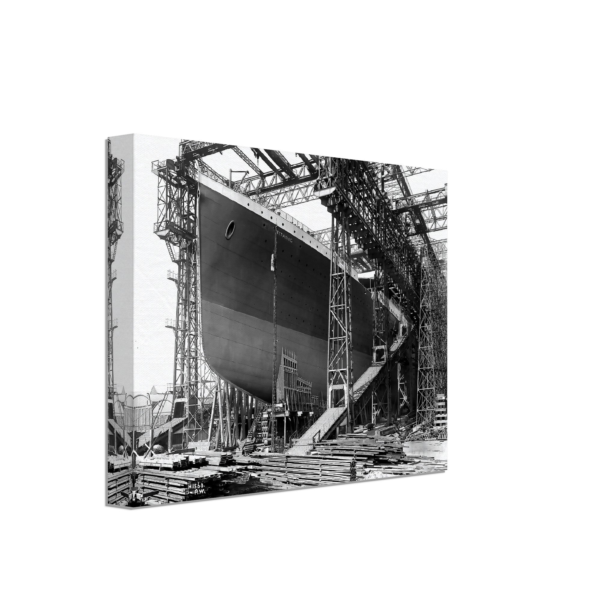 Titanic Canvas, Titanic Ready To Be Launched Photo Canvas Print From 1911, White Hart Line Belfast - WallArtPrints4U