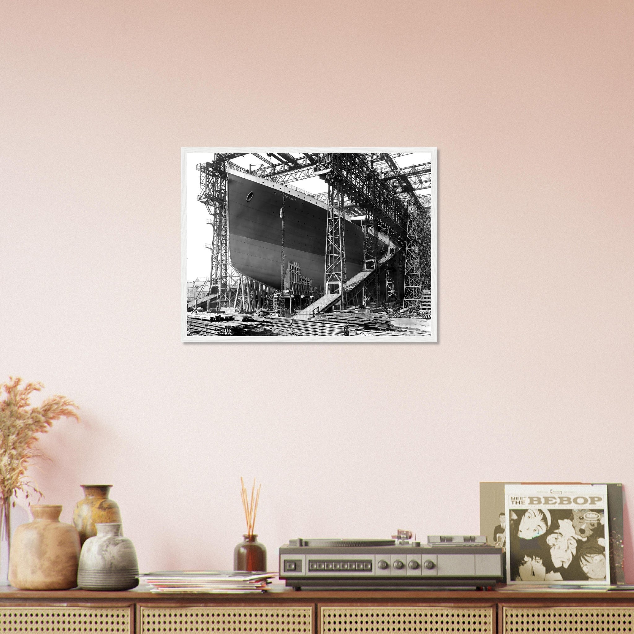 Titanic Framed, Titanic Ready To Be Launched Photo Framed Print From 1911, White Hart Line Belfast - WallArtPrints4U