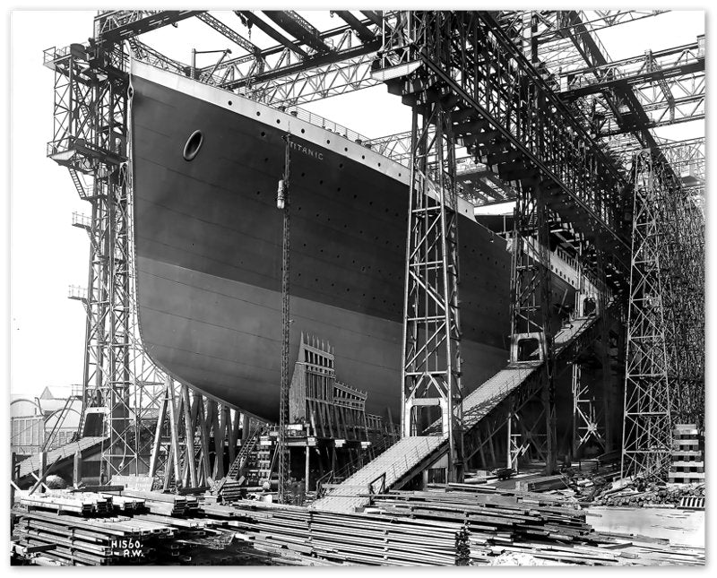 Titanic Poster, Titanic Ready To Be Launched Photo Print From 1911, White Hart Line Belfast - WallArtPrints4U