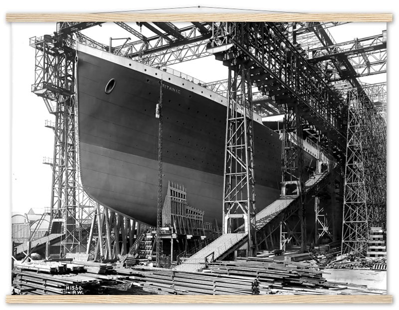 Titanic Poster, Titanic Ready To Be Launched Photo Print From 1911, White Hart Line Belfast - WallArtPrints4U
