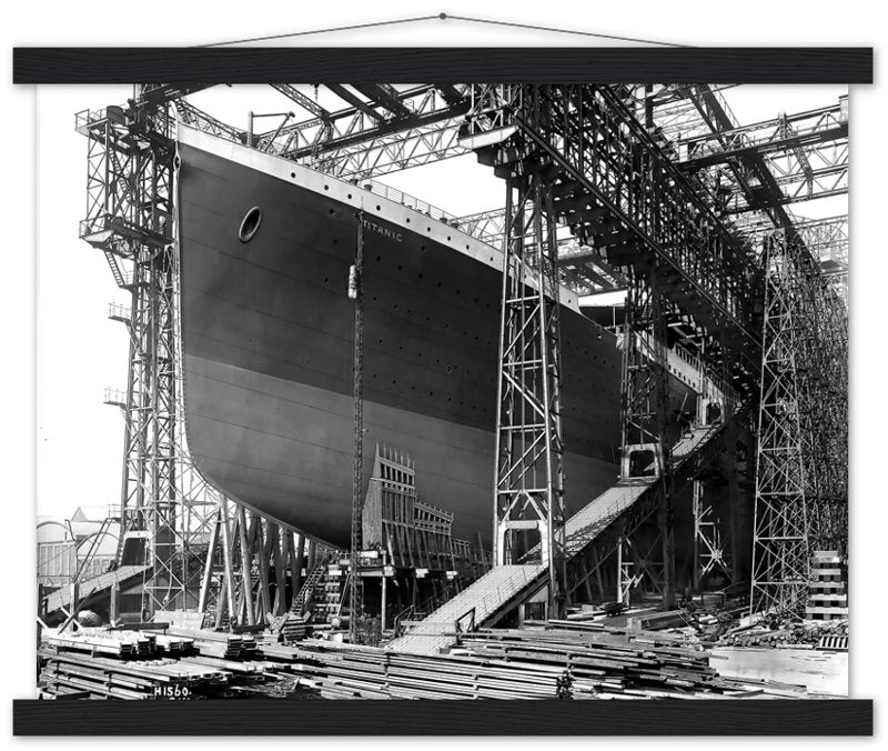 Titanic Poster, Titanic Ready To Be Launched Photo Print From 1911, White Hart Line Belfast - WallArtPrints4U